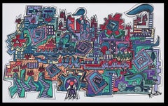 poch 39 Factory 10 Acrylic Painting, Abstract Expressionist, Framed, 2010+