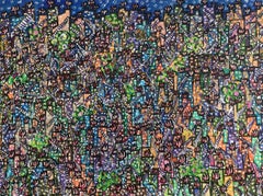 Poch 48 Grande Favela Acrylic Painting, Abstract Expressionism, Unframed