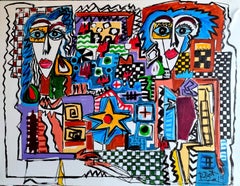 Poch 51 – Original-Acrylgemälde von Kondos, abstrakter Expressionismus, gerahmt, ab 2010