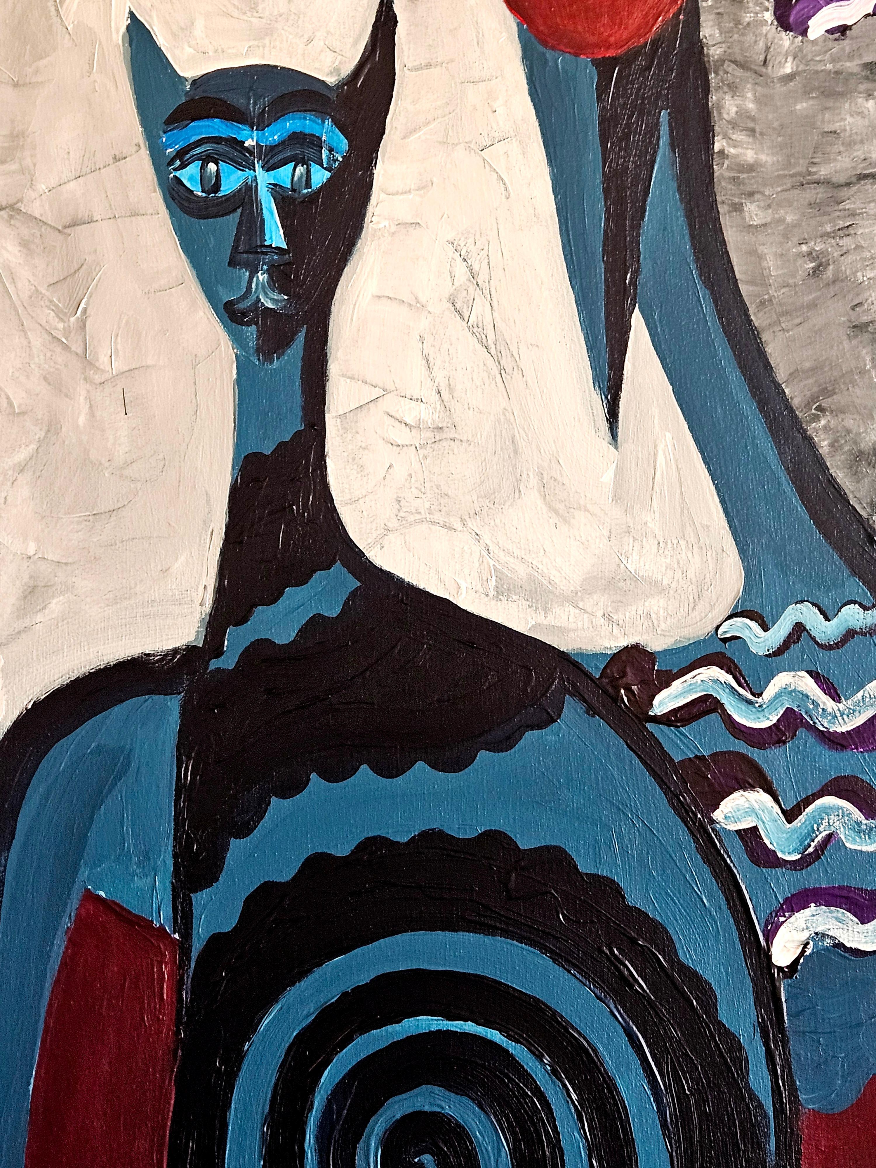 126.-Mariana con Felix 140 x 60 cm. original acrylic painting

Born in Badalona (Barcelona).
Photographer and advertising film director.
Founding partner of the advertising production company La Cosa de las Peliculas: 
He has directed commercials