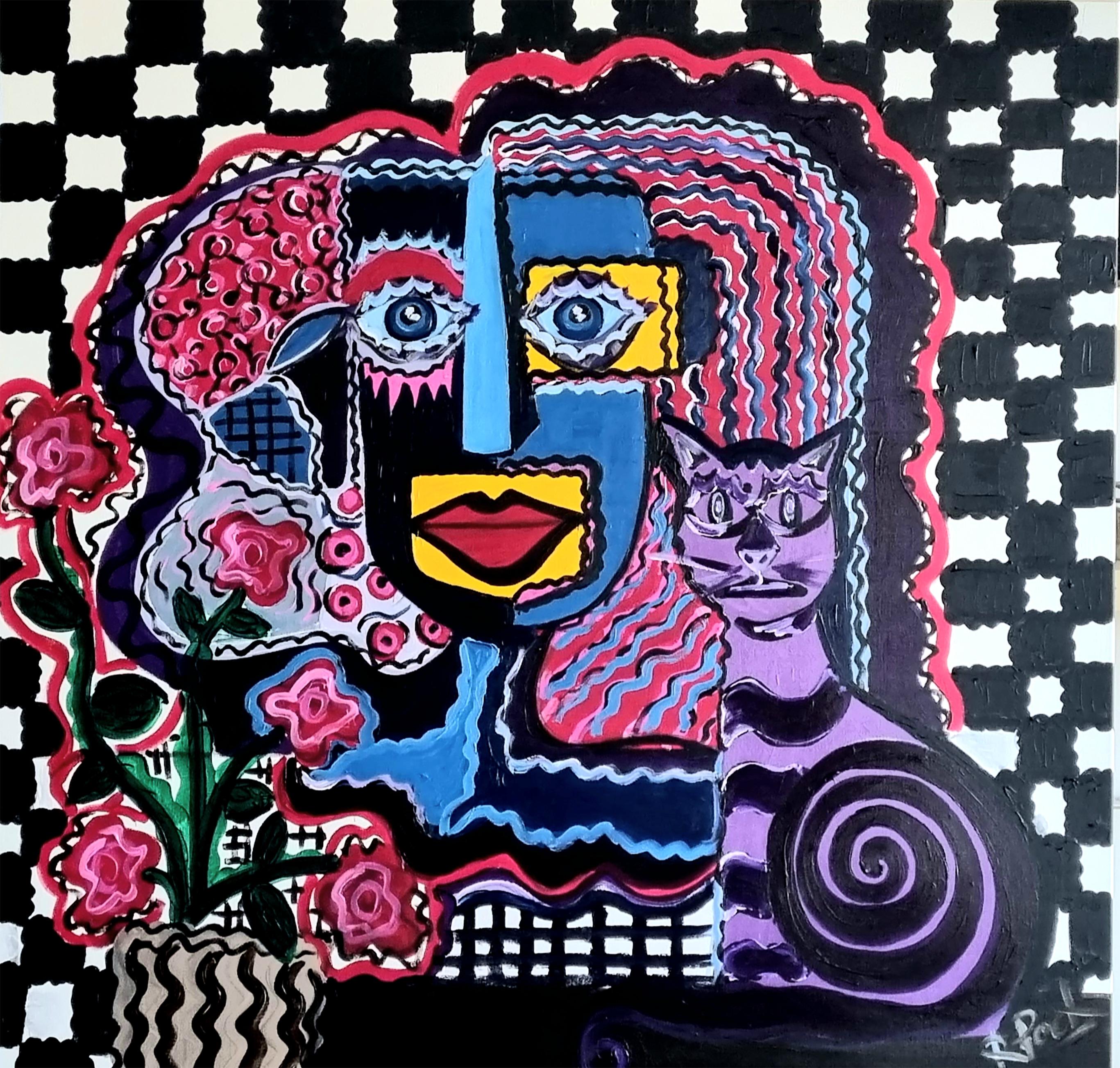 Ramon Poch Abstract Painting – Poch 115 115 Gelb Acrylgemälde, abstrakter Expressionismus, gerahmt, ab 2010