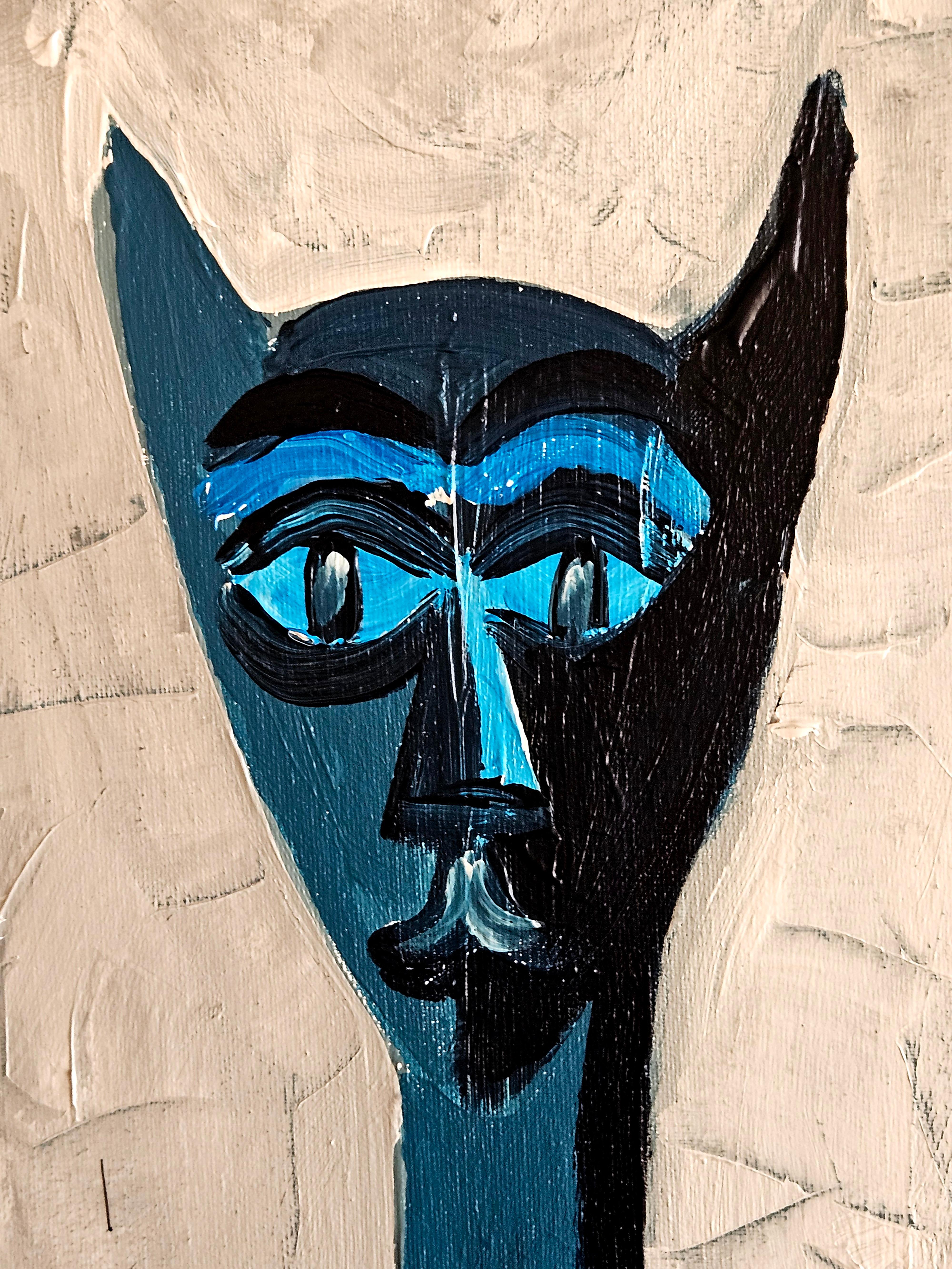 R. Poch 15 Mariana con Felix 140 x 60 cm Original-Acrylgemälde (Abstrakter Expressionismus), Painting, von Ramon Poch