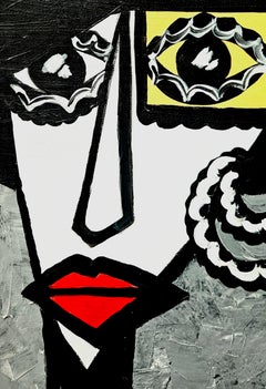 R. Poch 174, loro 100x70 cm Ritratto originale dipinto ad acrilico.