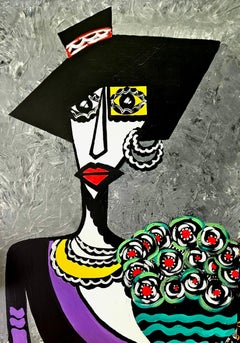 R. Poch 174, loro 100x70 cm Ritratto originale dipinto ad acrilico.