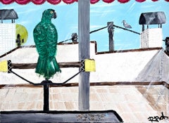R. Poch 194 loro 70x100 cm original acrylic painting.