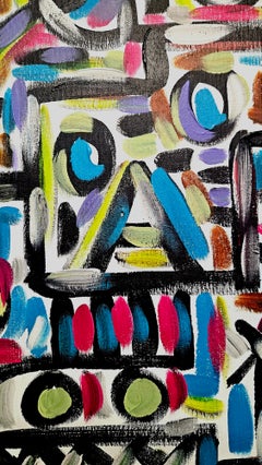 R. Poch 21 .25.2 157 Acrylic Painting, Abstract Expressionist, Framed, 2010+