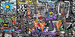 R. Poch  218 fiesta 70x140 original acrylic painting