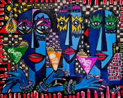 R. Poch 223 „Brindis“, 80 × 100 cm, Original-Acrylgemälde