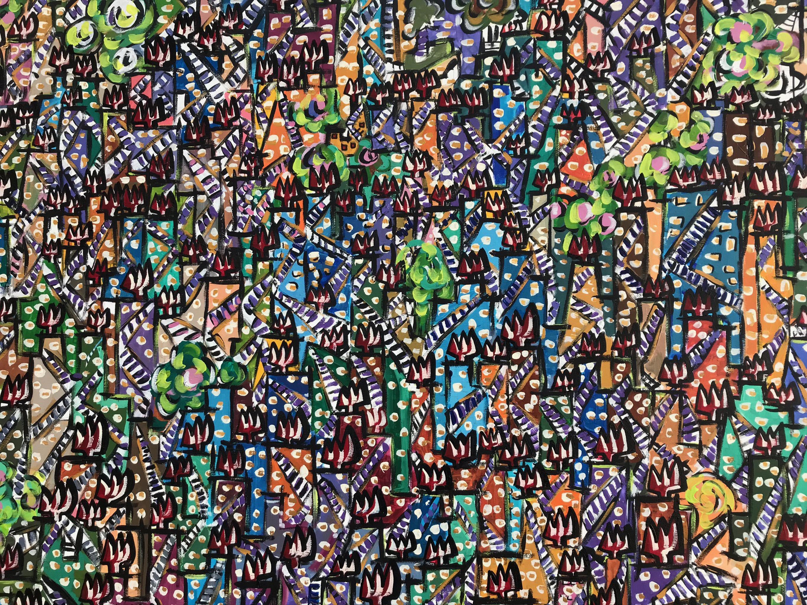 R. Poch  Grande Favela   pittura acrilica - Painting Espressionismo astratto di Ramon Poch