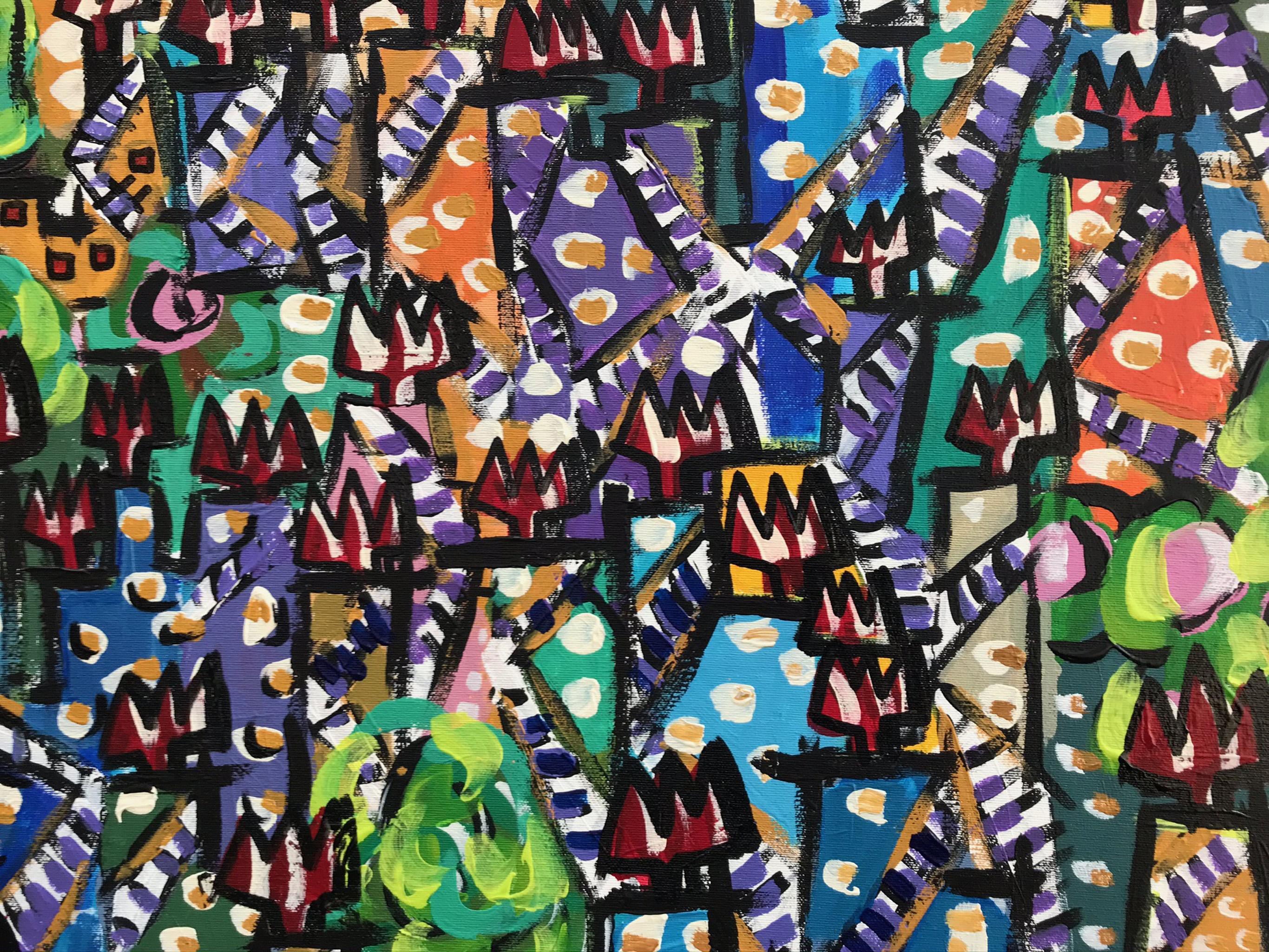 R. Poch  Grande Favela   pittura acrilica - Abstract Painting Nero di Ramon Poch