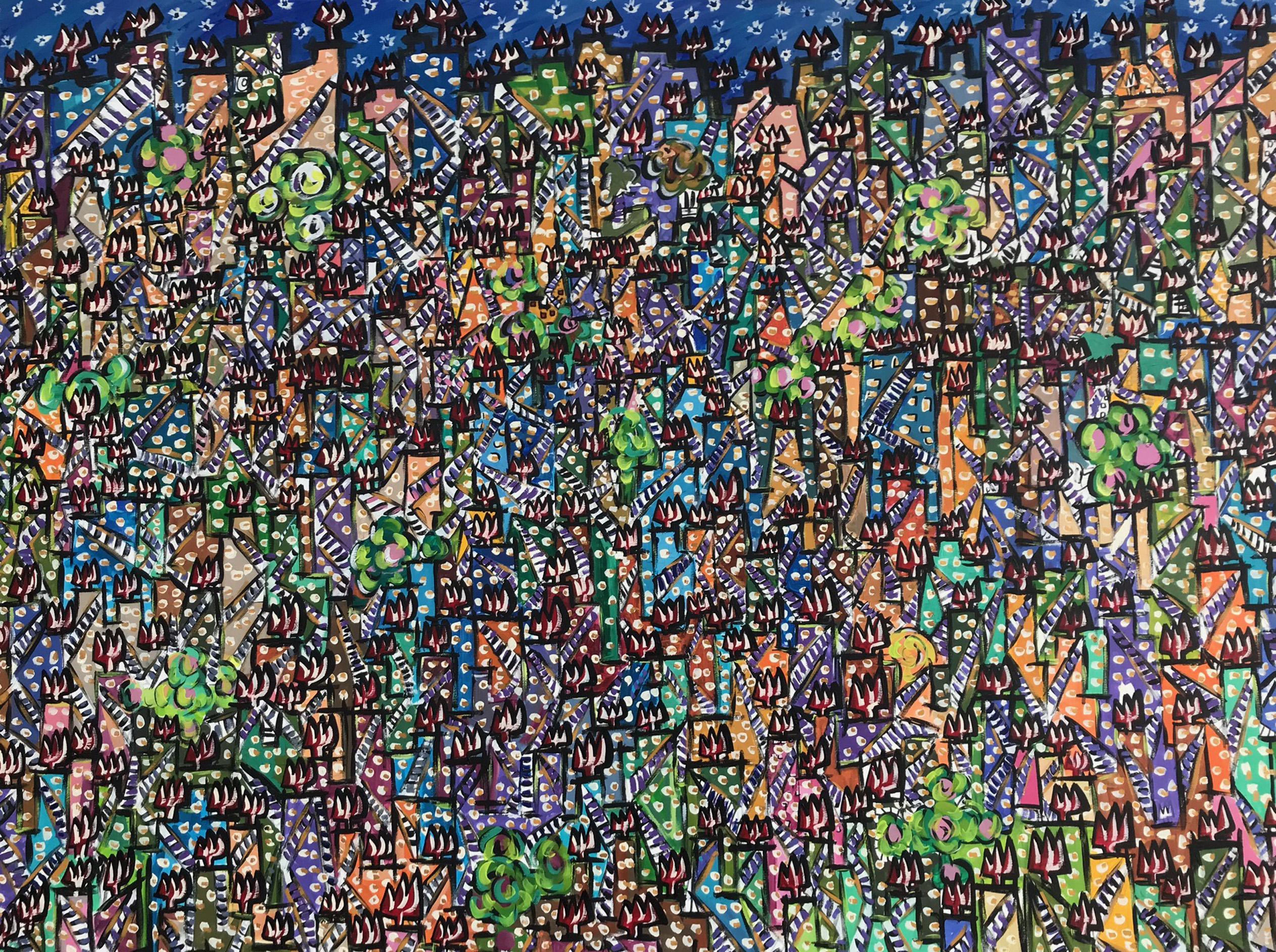 Abstract Painting di Ramon Poch - R. Poch  Grande Favela   pittura acrilica