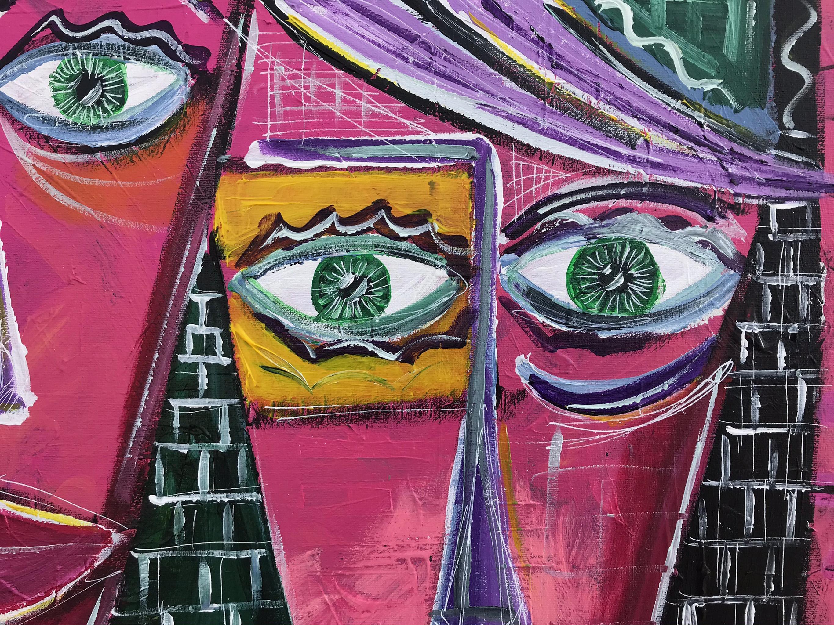 R. Poch  46 Coppia in rosso   pittura acrilica - Painting Espressionismo astratto di Ramon Poch