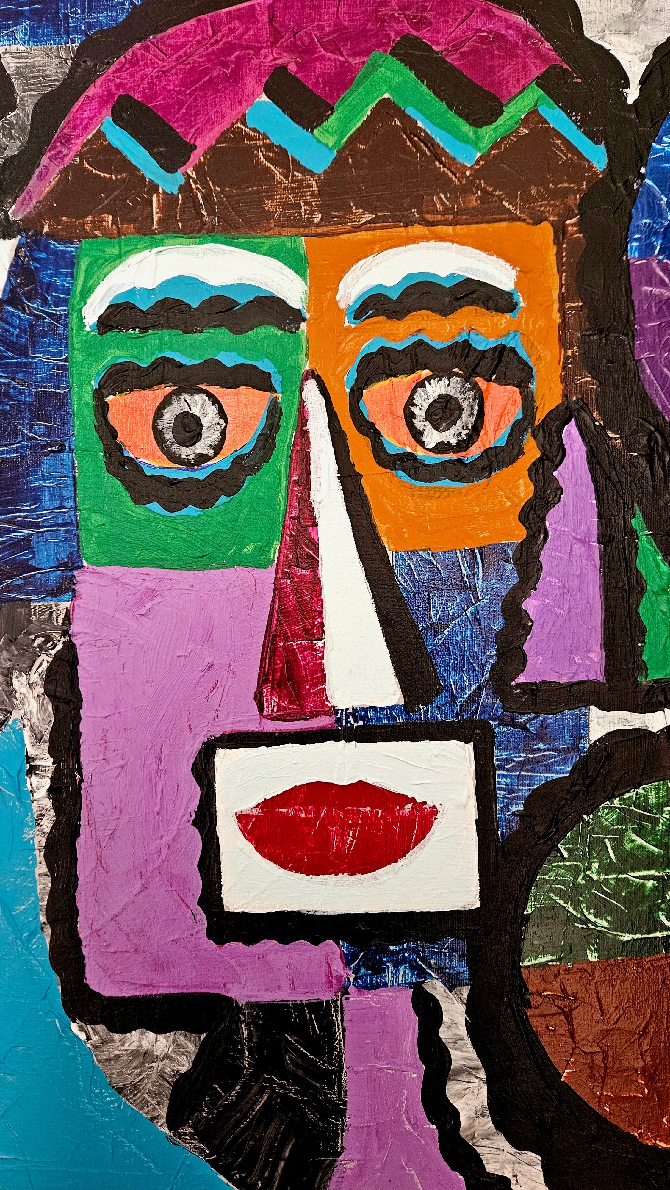 R. Poch 6 Retrato Familiar original Acryl im Angebot 1