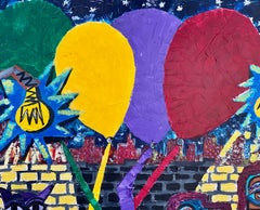 R. Poch 60 Colores verticales. «Niño con globos 2», 125 x 98 cm, acrílico original