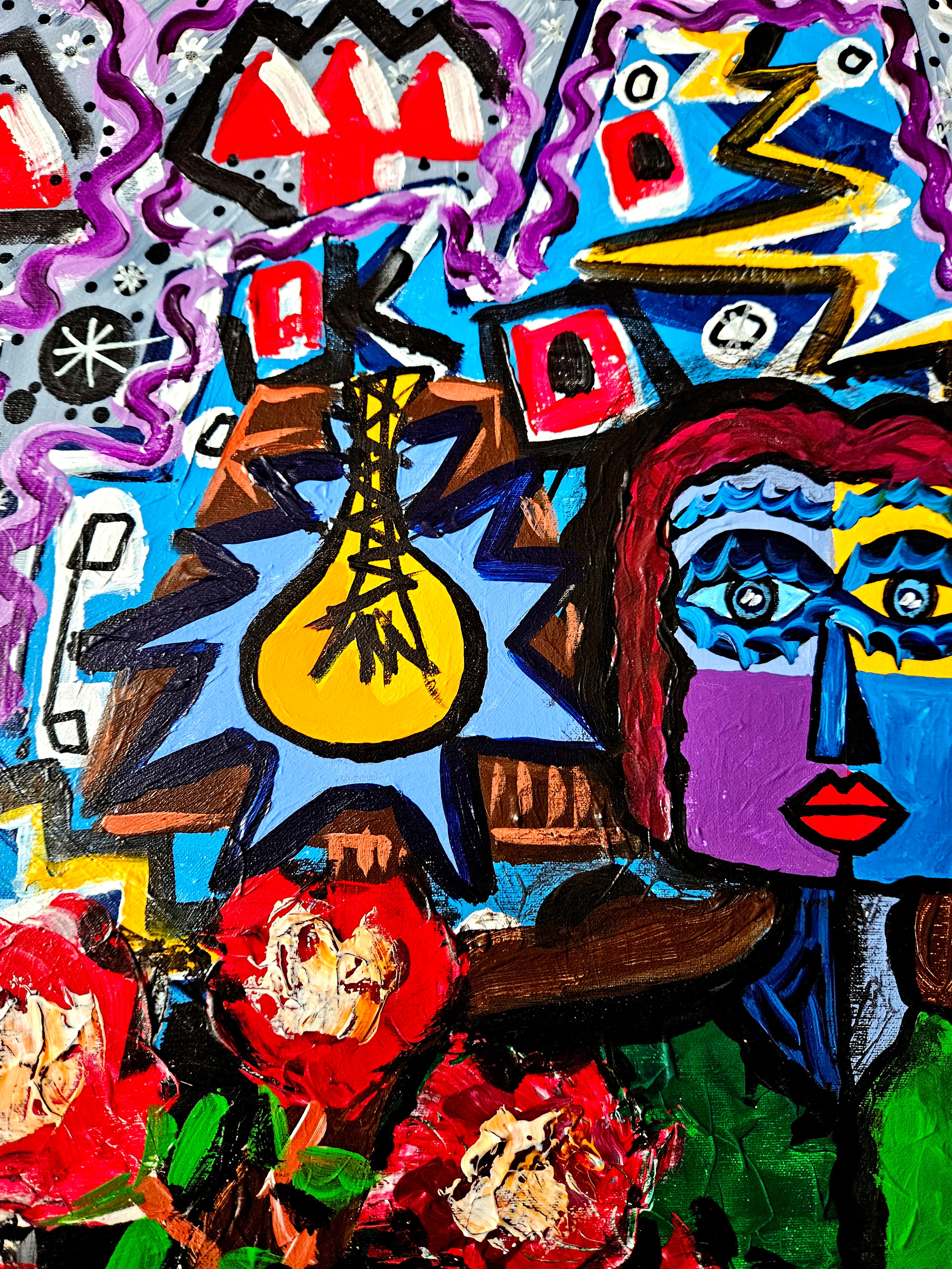 R. Poch  Plaza Famili. pintura acrílica original - Painting Neoexpresionista de Ramon Poch