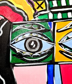 R. Poch 88 – Porträt, Original-Acrylgemälde. Gerahmt