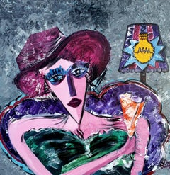 R Poch 93 isabel 120 x 120 cm original acrylic painting