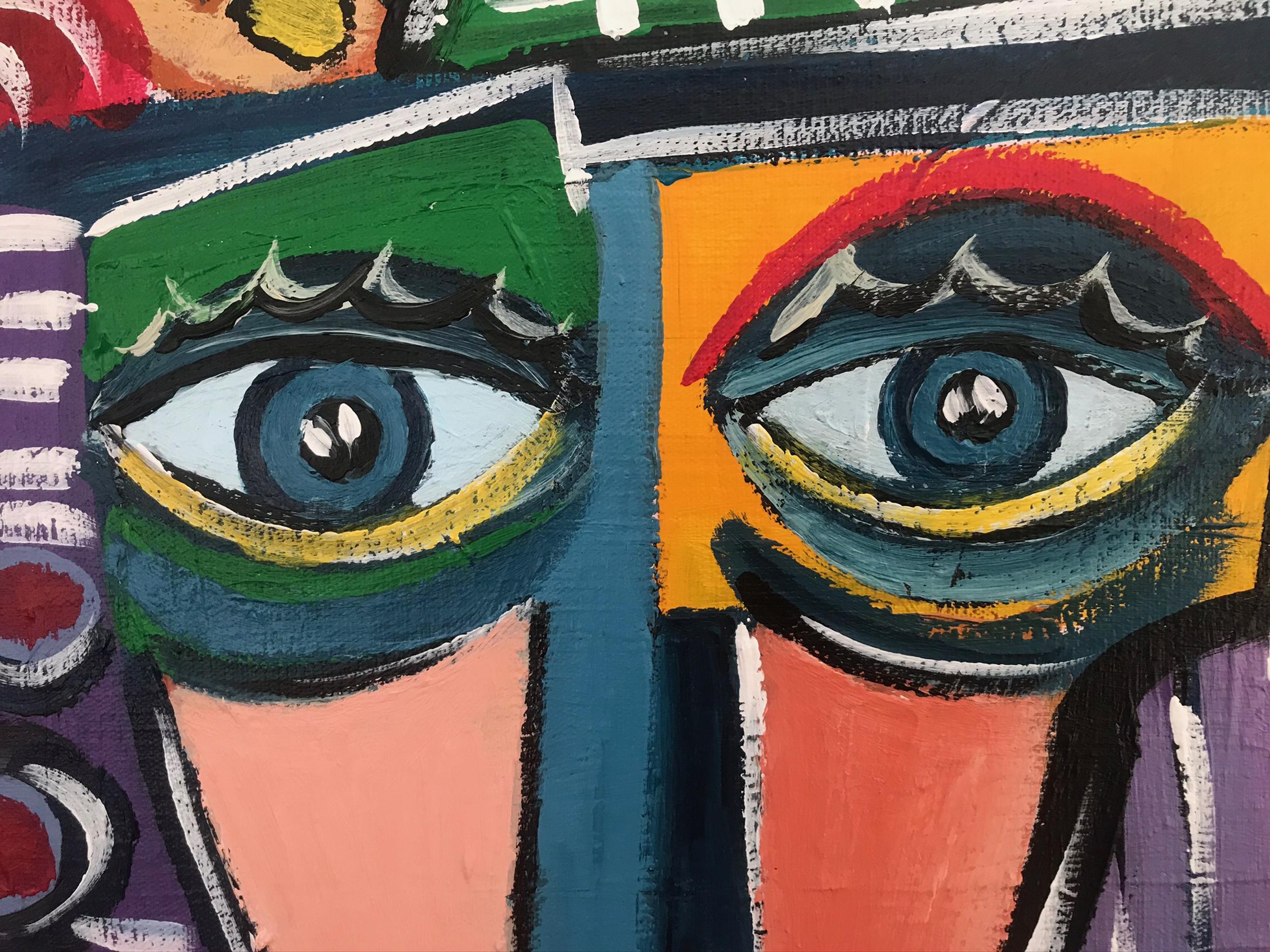 R. Poch   Dopo i lavori  pittura acrilica originale 4