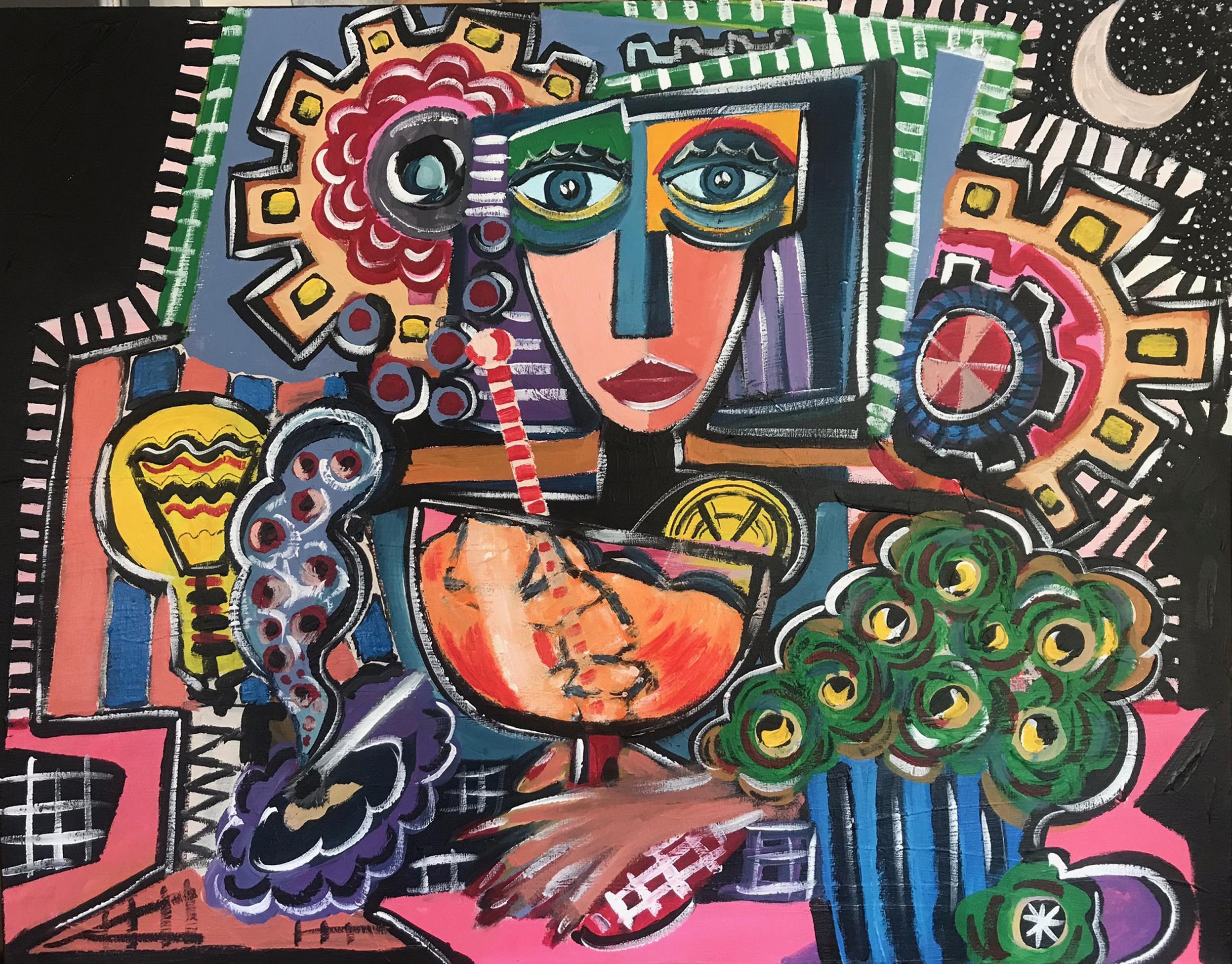 Abstract Painting di Ramon Poch - R. Poch   Dopo i lavori  pittura acrilica originale