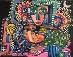 R. Poch   Después de los trabajos  pintura acrílica original