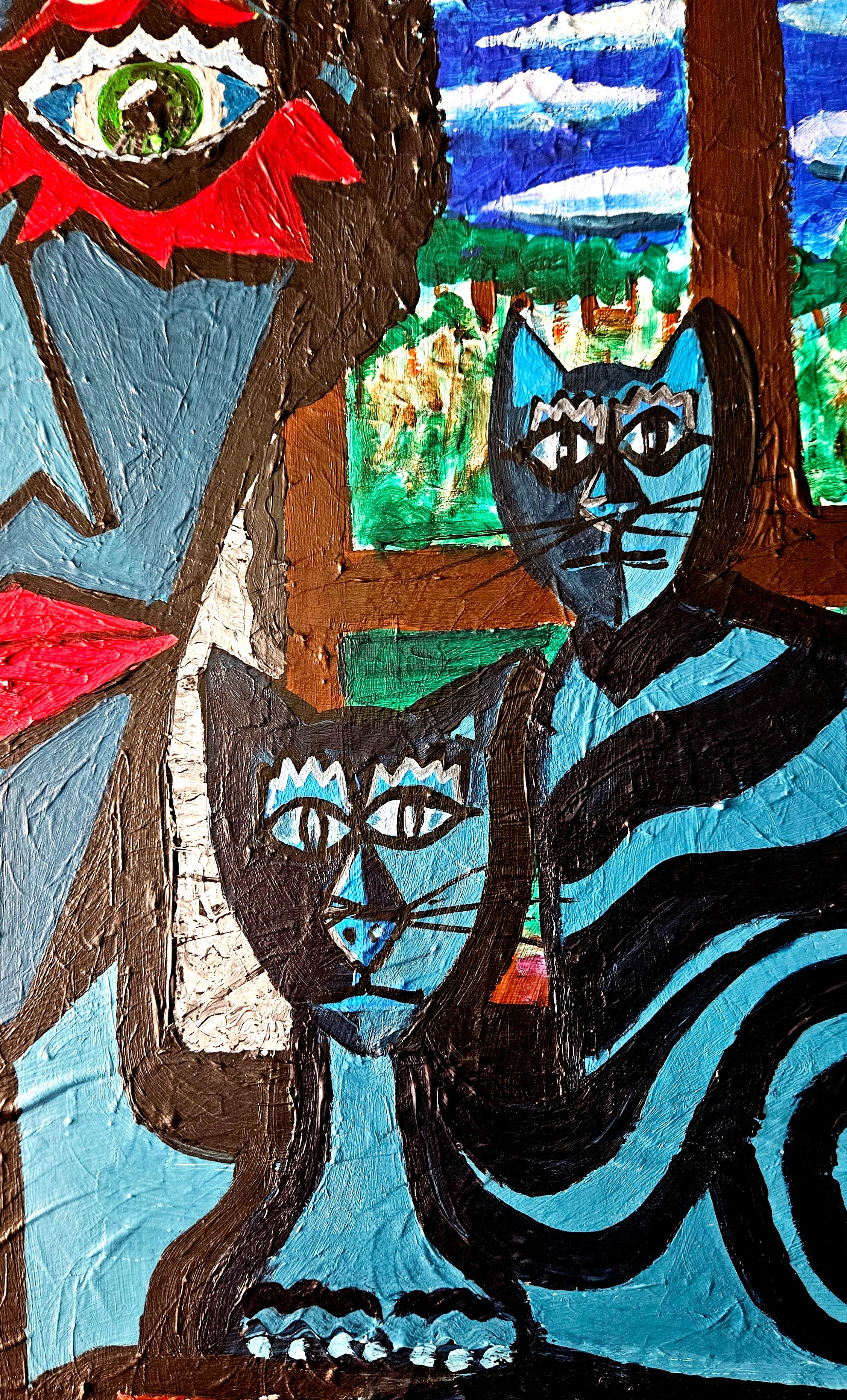 R. Poch. Azules    Original-Acrylgemälde (Schwarz), Interior Painting, von Ramon Poch