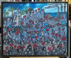 R. Poch. Badalona 80x100 CM  original acrylic painting