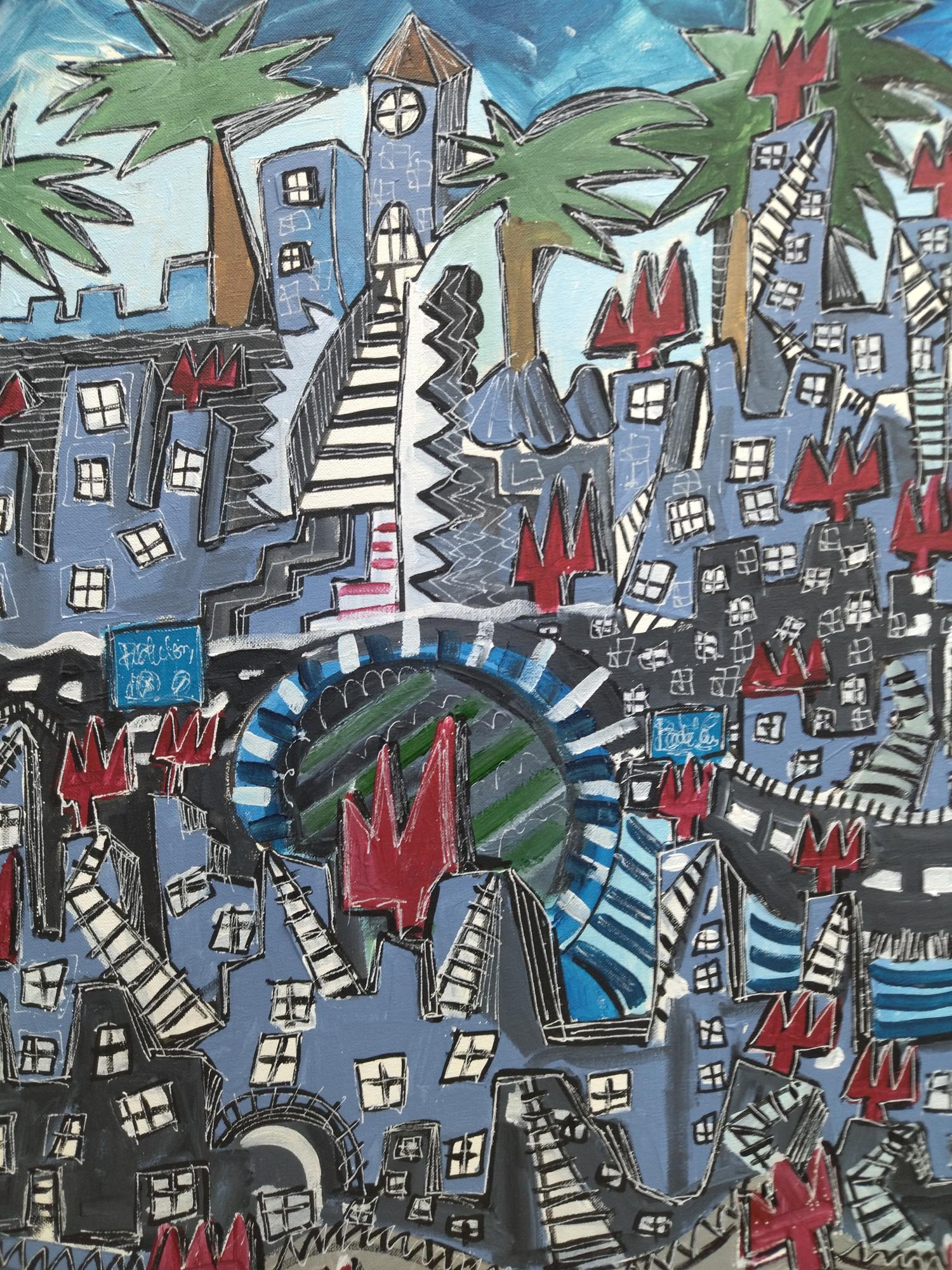 R. Poch. Badalona 80x100 CM  pittura acrilica originale - Painting Espressionismo astratto di Ramon Poch