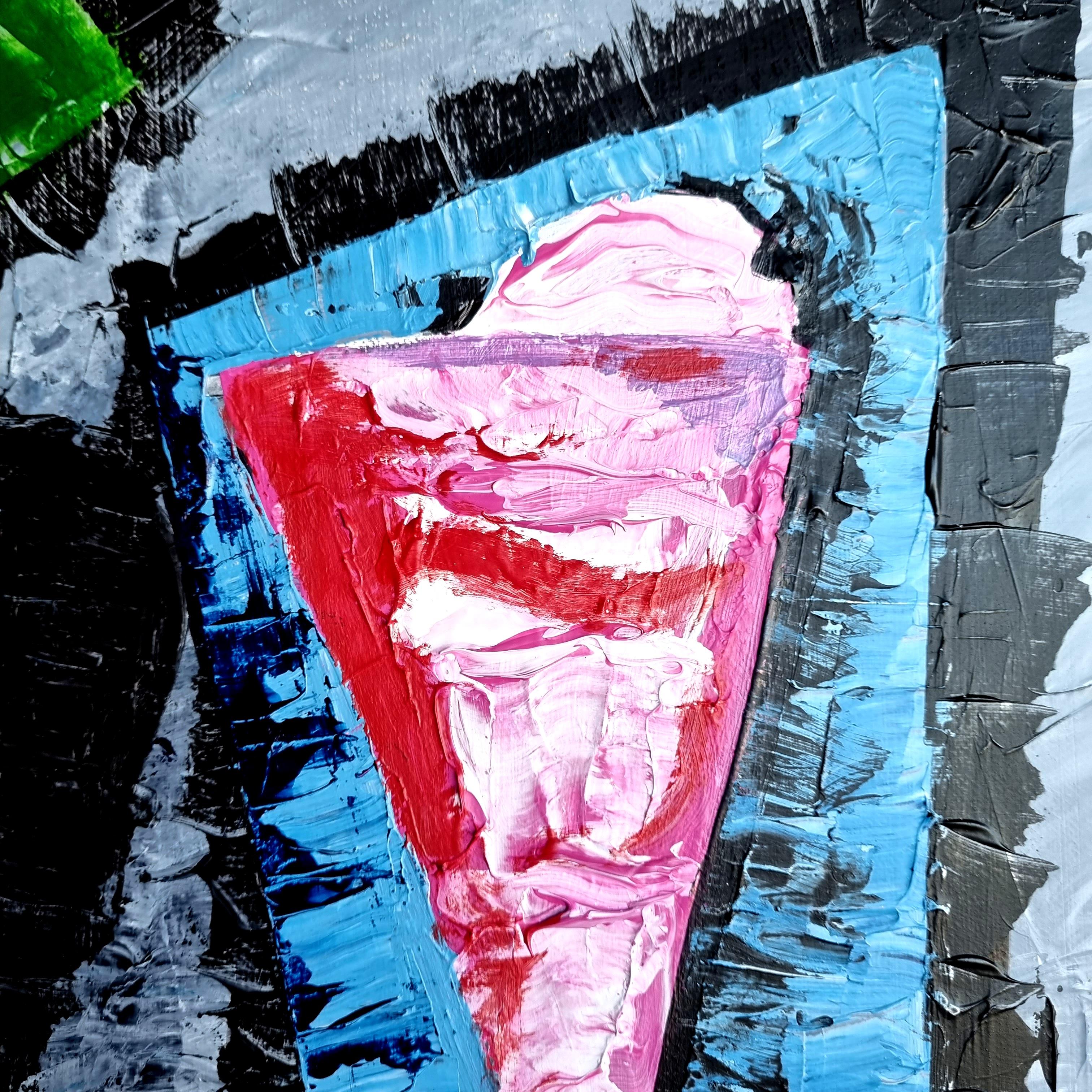 Poch Bar Blau 100x50 cm Original-Acrylgemälde. Senkrecht 4