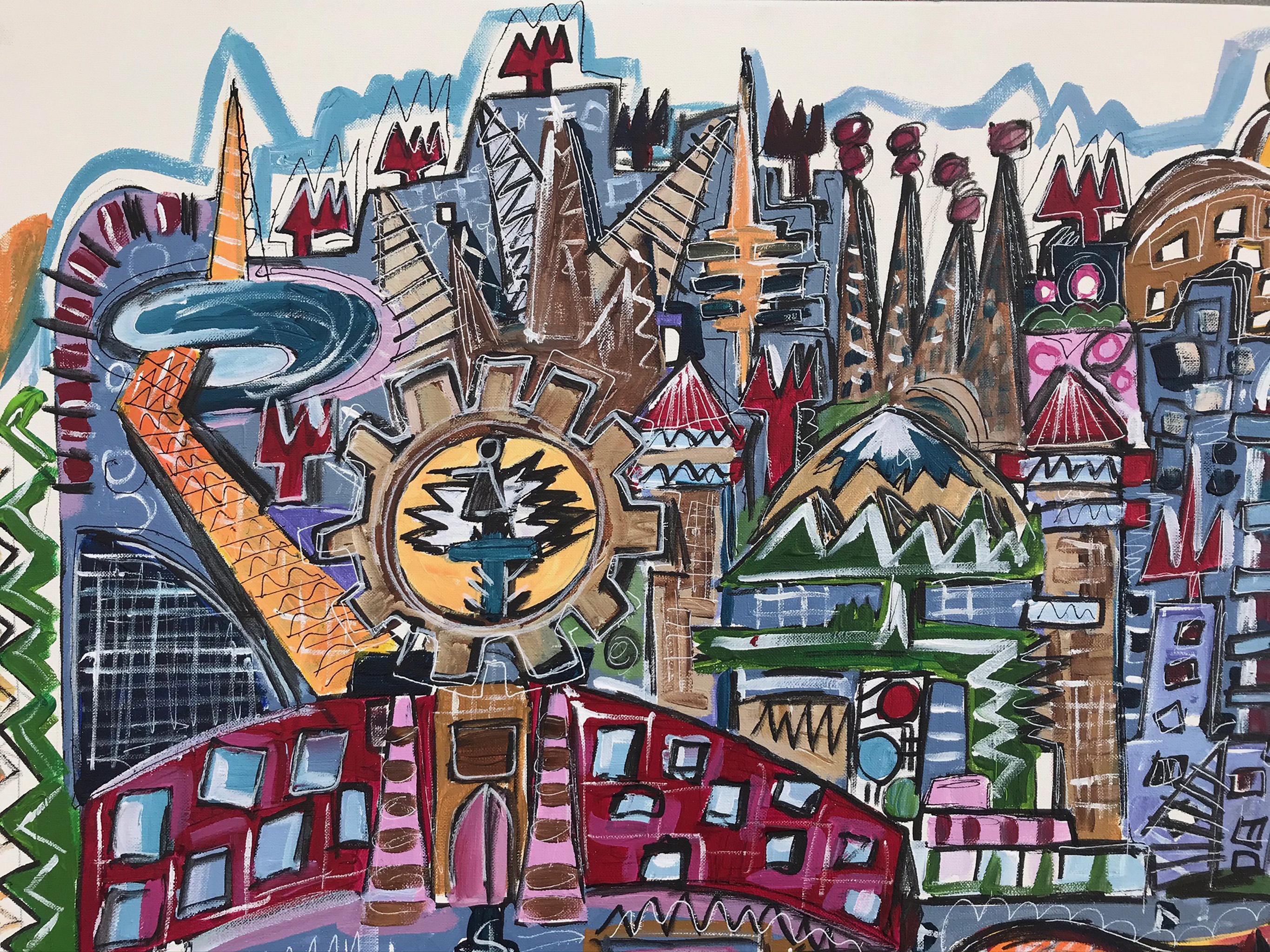 R. Poch   Barcellona 2    pittura acrilica - Abstract Painting Grigio di Ramon Poch