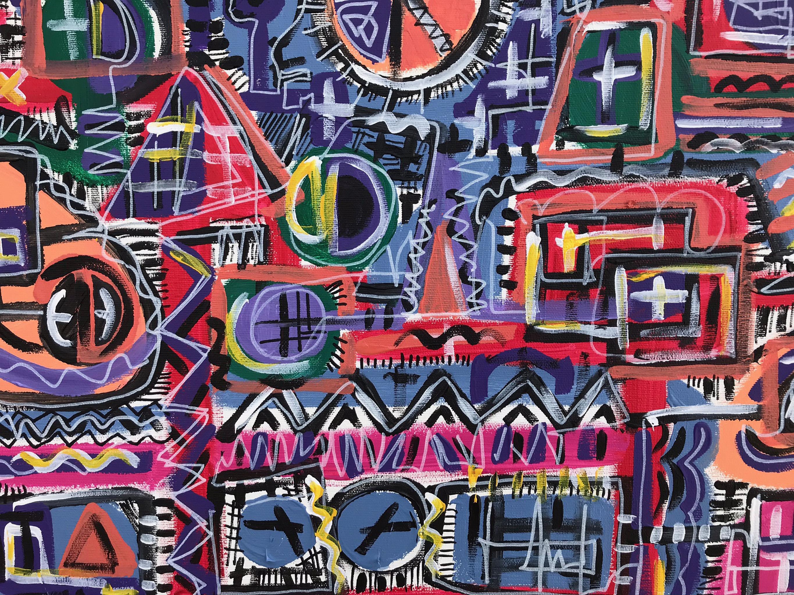 R. Poch   Grande   Labirinto industriale  pittura acrilica originale - Painting Espressionista di Ramon Poch