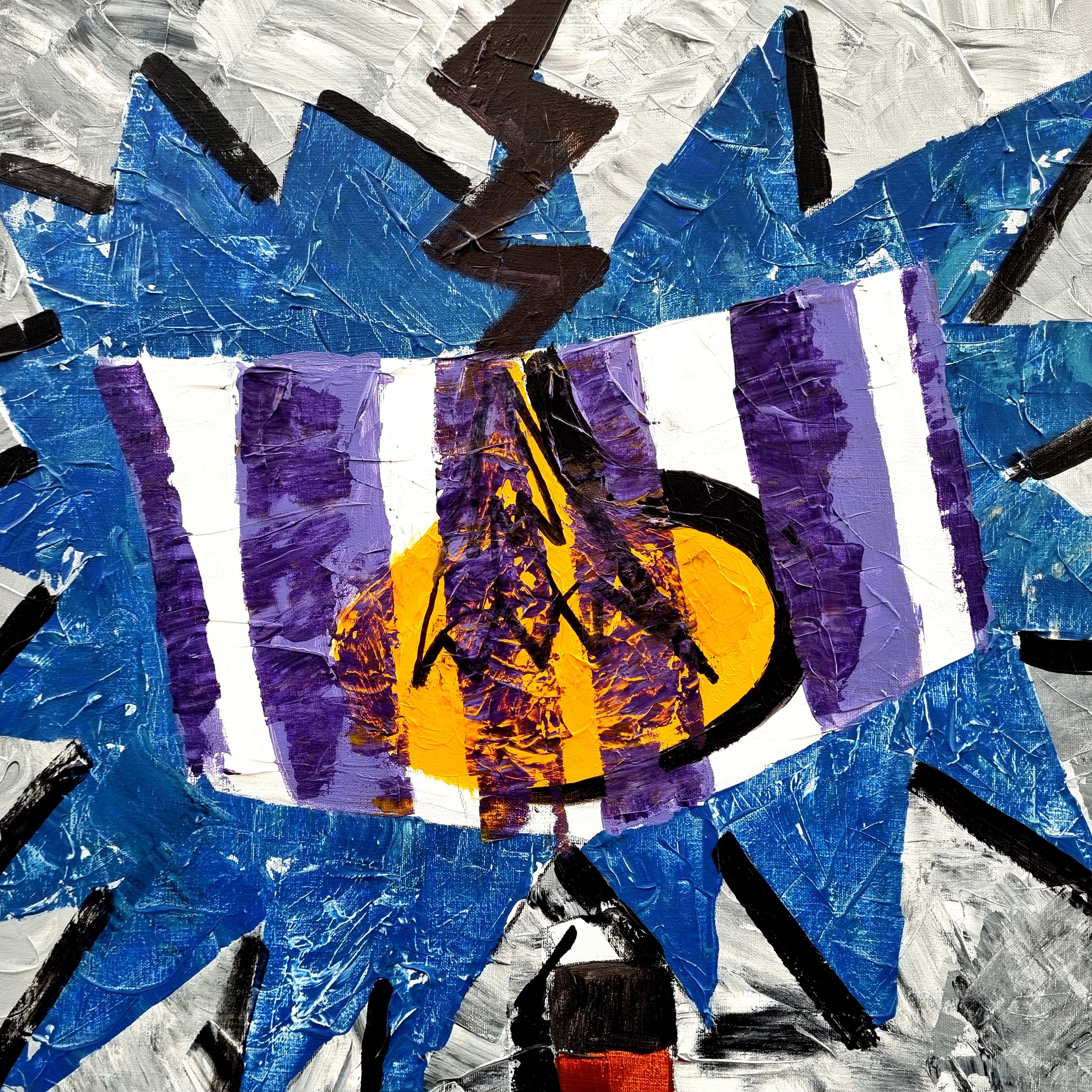 R. Poch  Großes Quadratisches Acrylgemälde. 130 x 130 cm – Painting von Ramon Poch