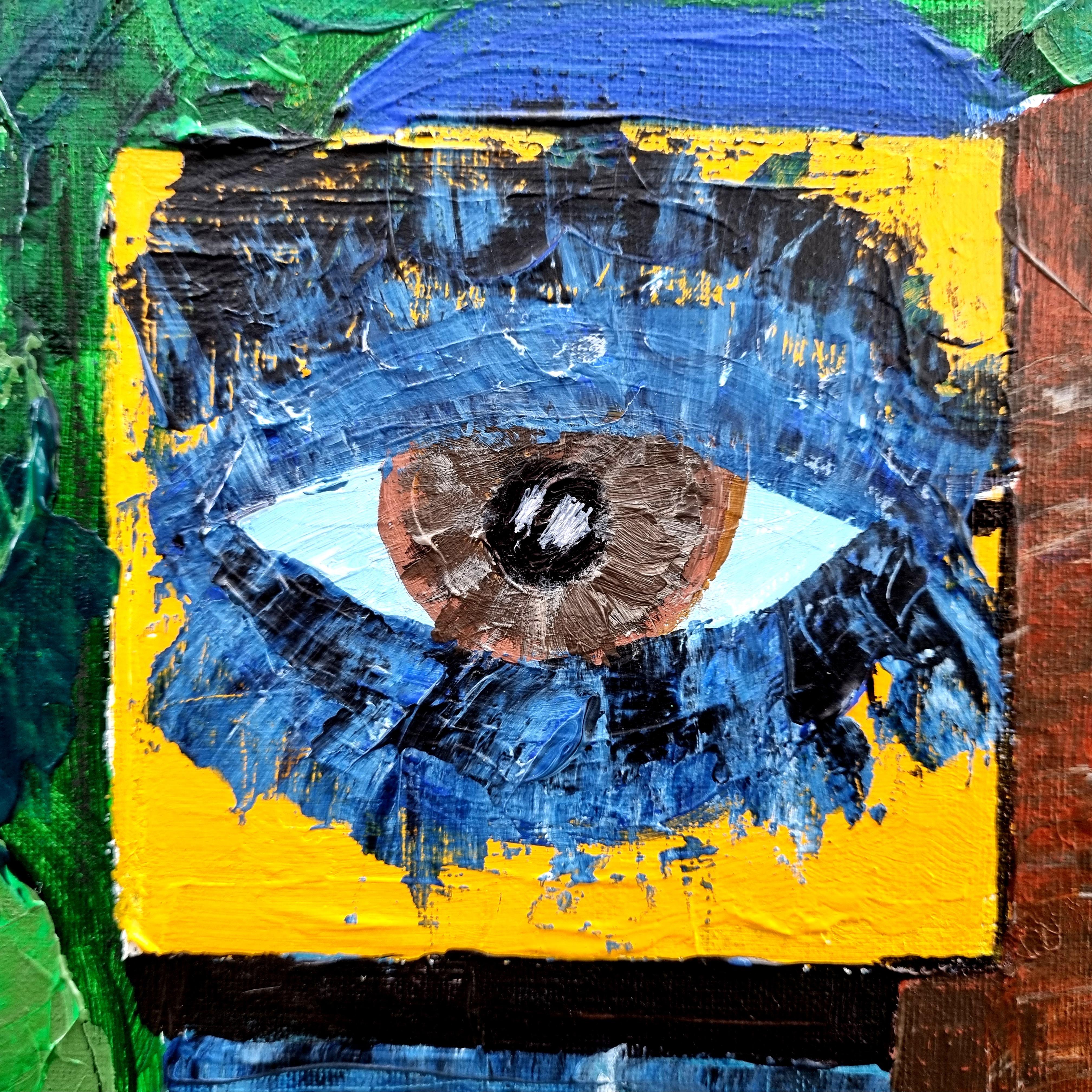 R. Poch  Großes Quadratisches Acrylgemälde. 130 x 130 cm im Angebot 2