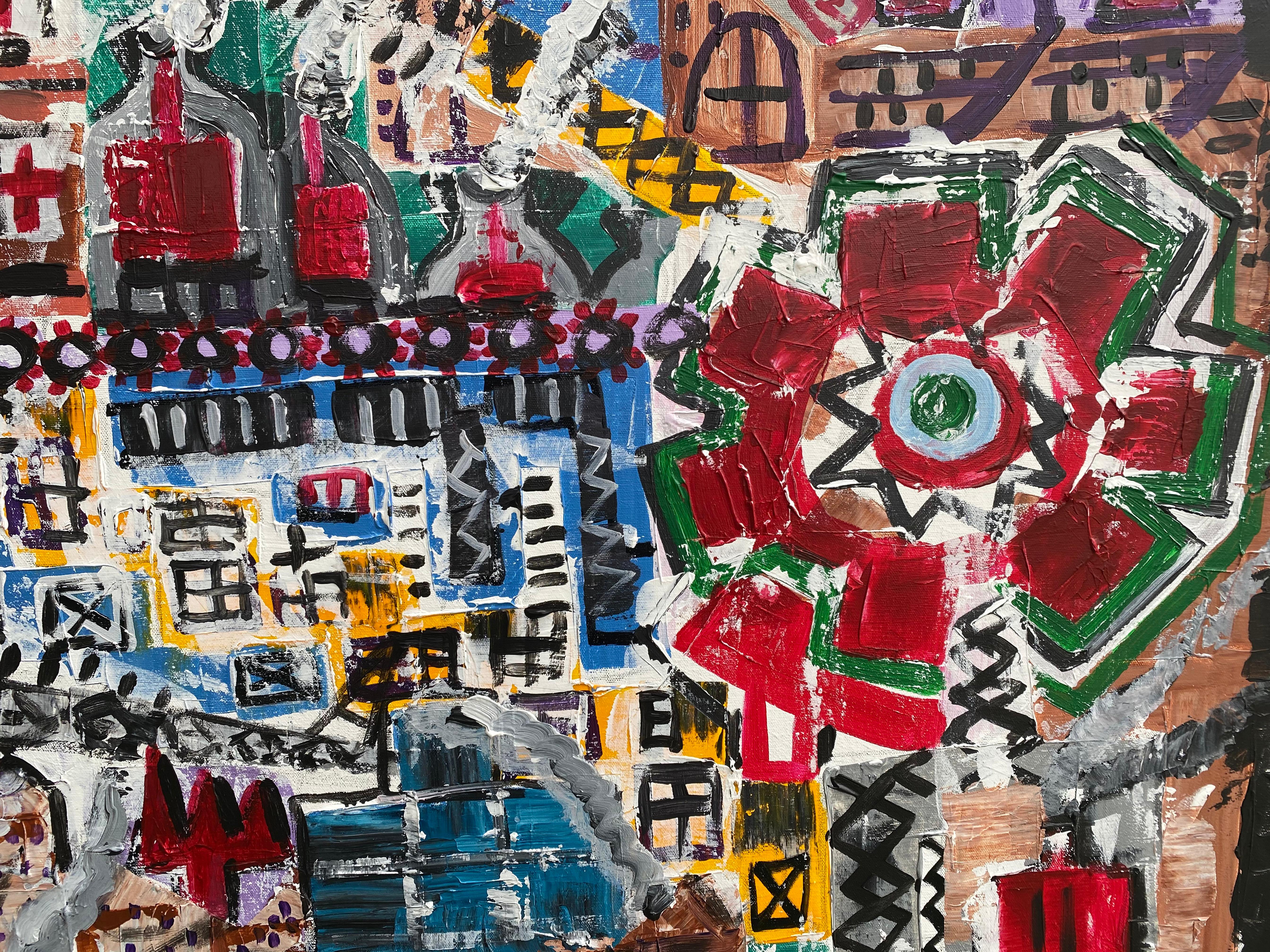 82. R. Poch. big square-Industrial city . original acrylic painting

Born in Badalona (Barcelona).
Photographer and advertising film director.
Founding partner of the advertising production company La Cosa de las Peliculas: 
He has directed