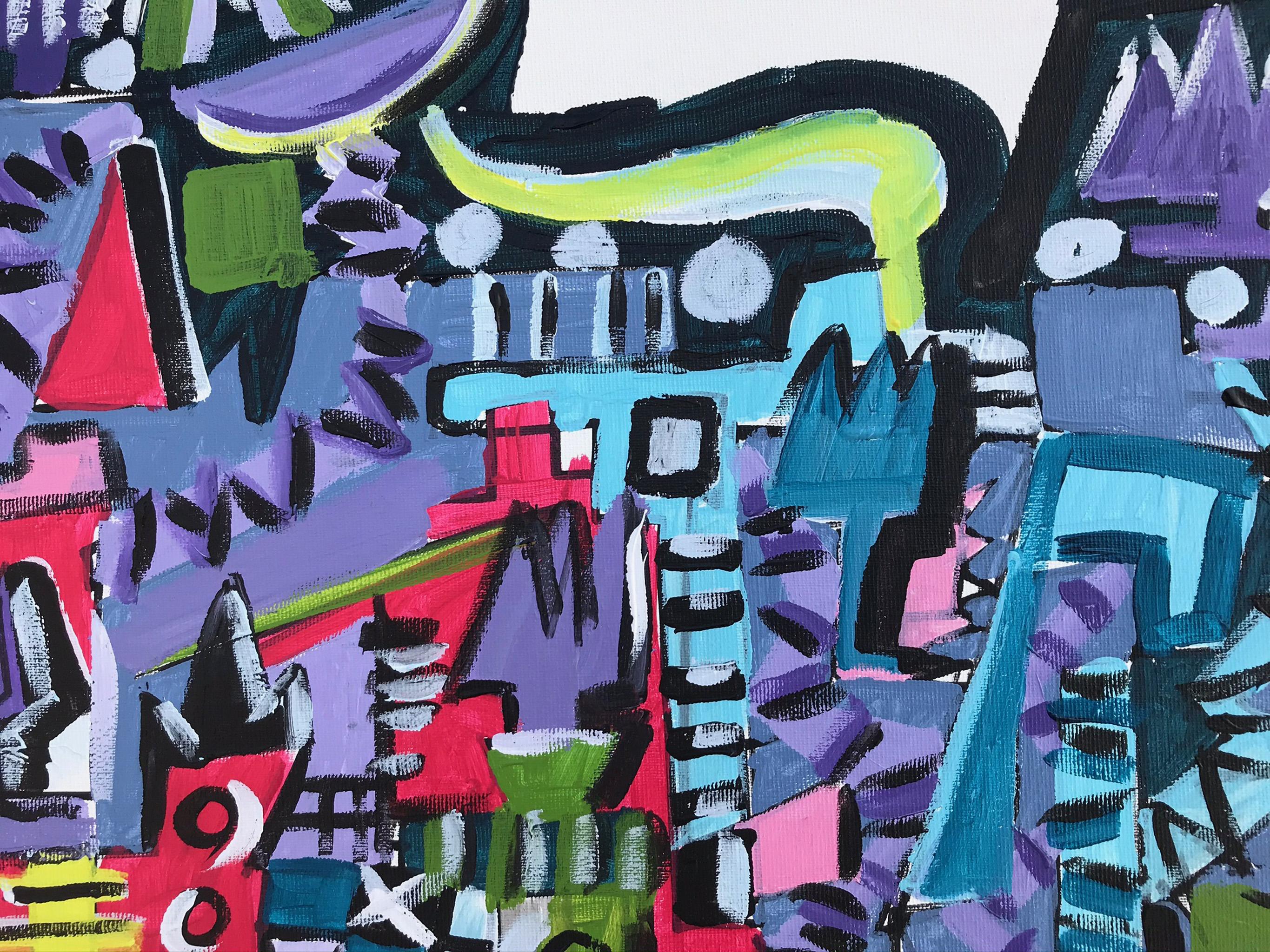 R. Poch  Fabbrica Blu 15    pittura acrilica originale - Painting Espressionismo astratto di Ramon Poch