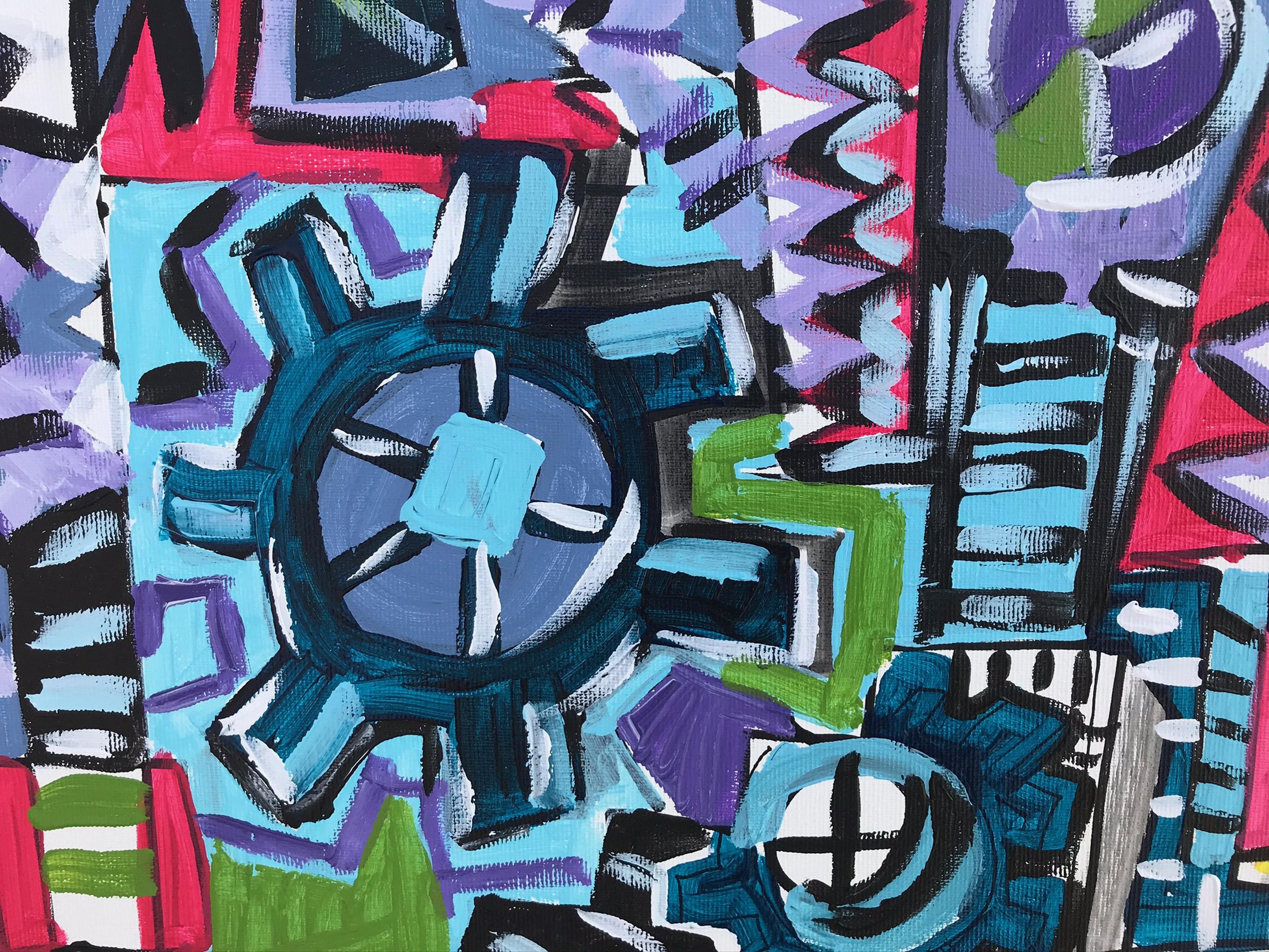R. Poch    Blue Factory 15    original acrylic painting For Sale 1