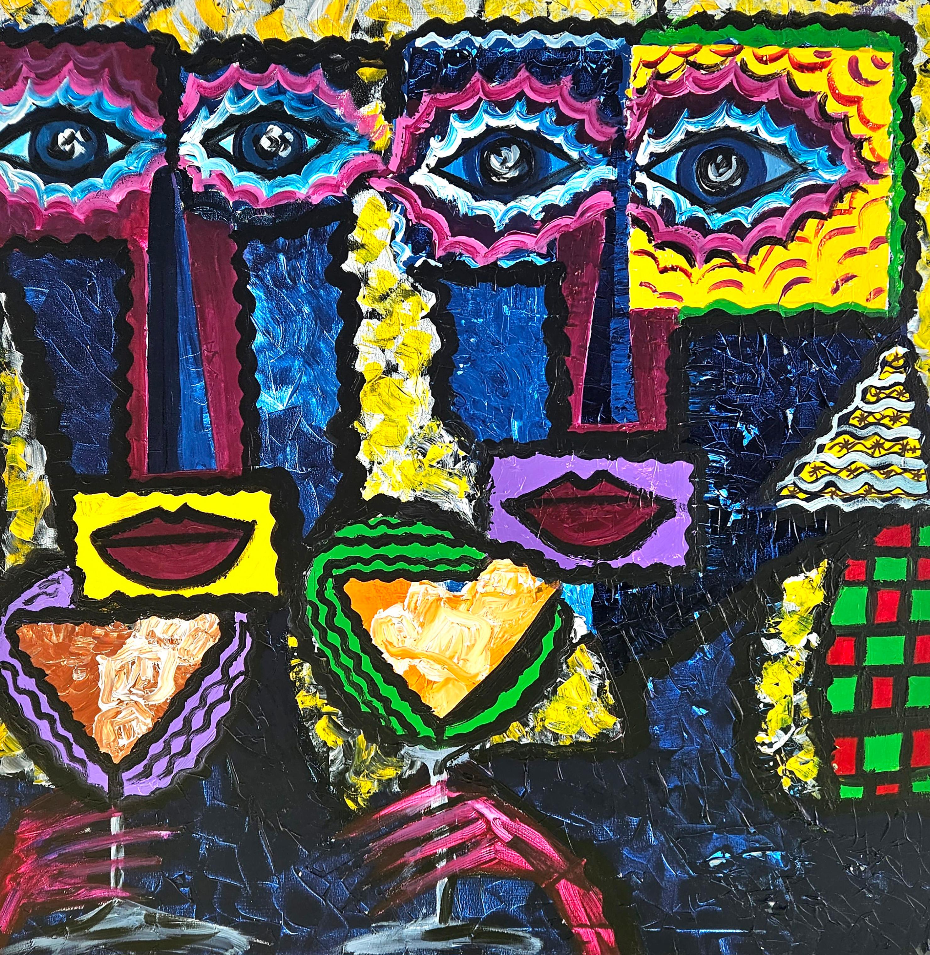 R. Poch Brindis  pittura acrilica - Painting Contemporaneo di Ramon Poch