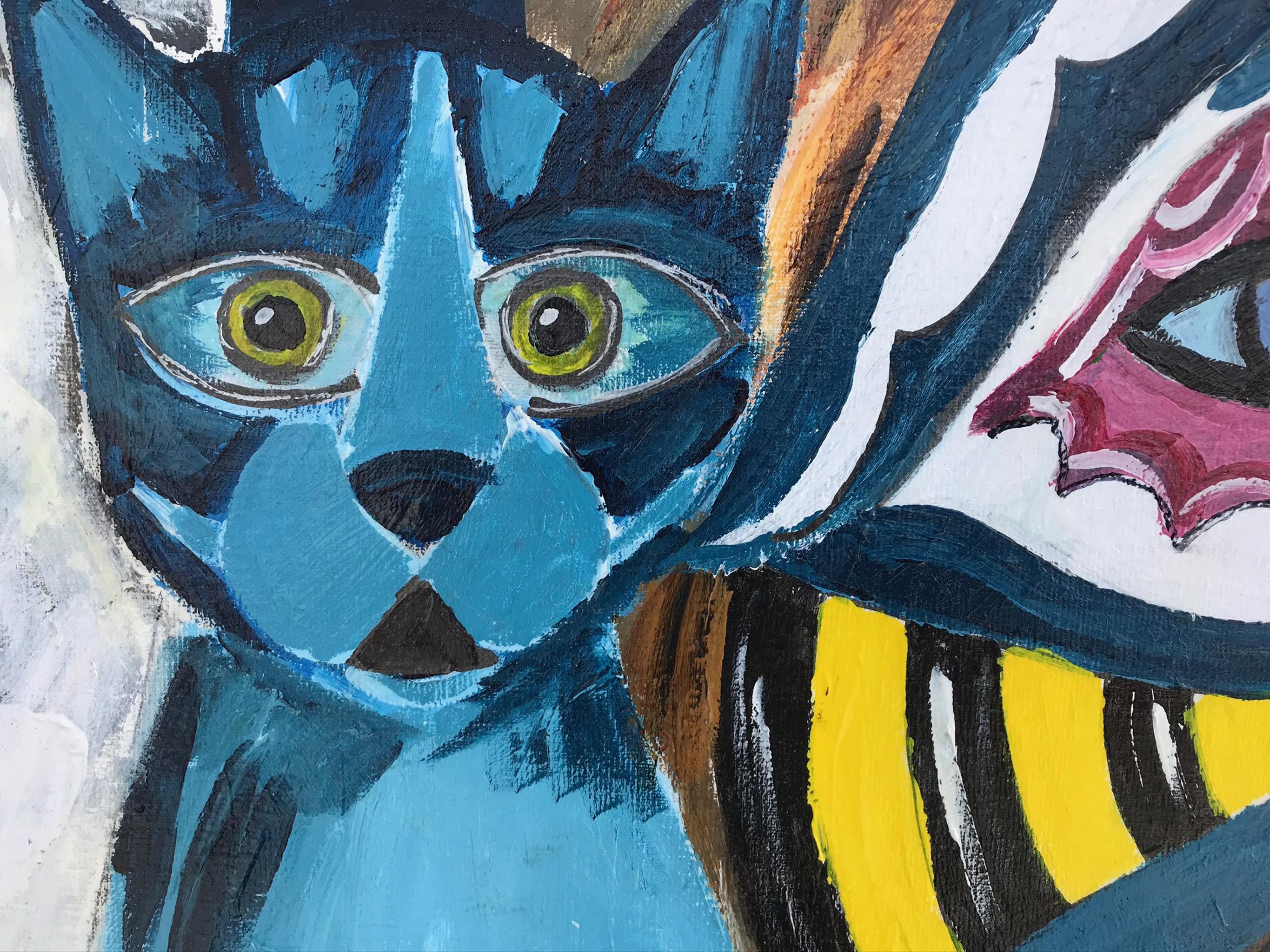 R. Poch.  Trucco da clown   pittura acrilica originale - Painting Espressionismo astratto di Ramon Poch