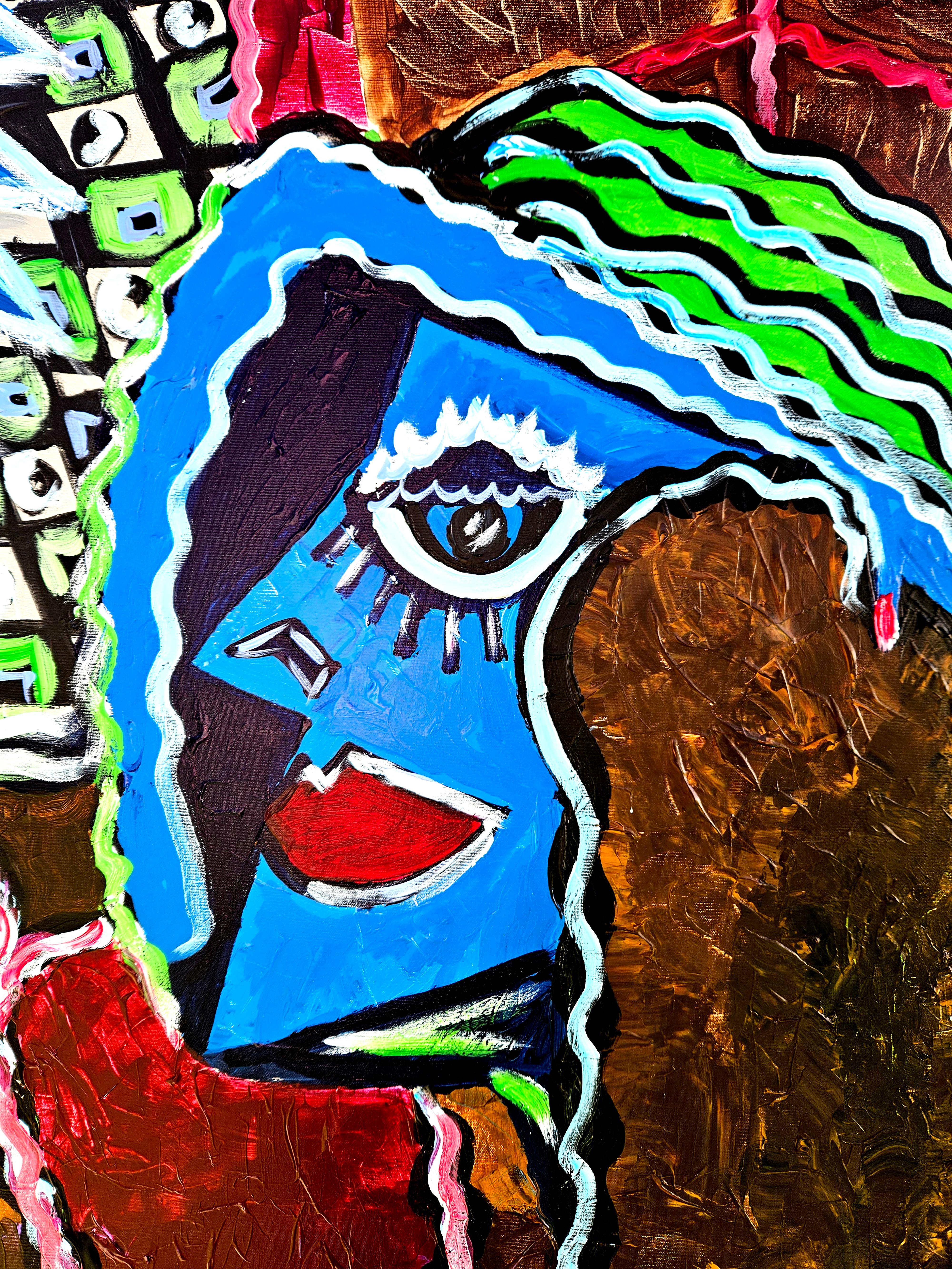 R. Poch   Cocktail nella notte, pittura acrilica originale - Abstract Painting Nero di Ramon Poch