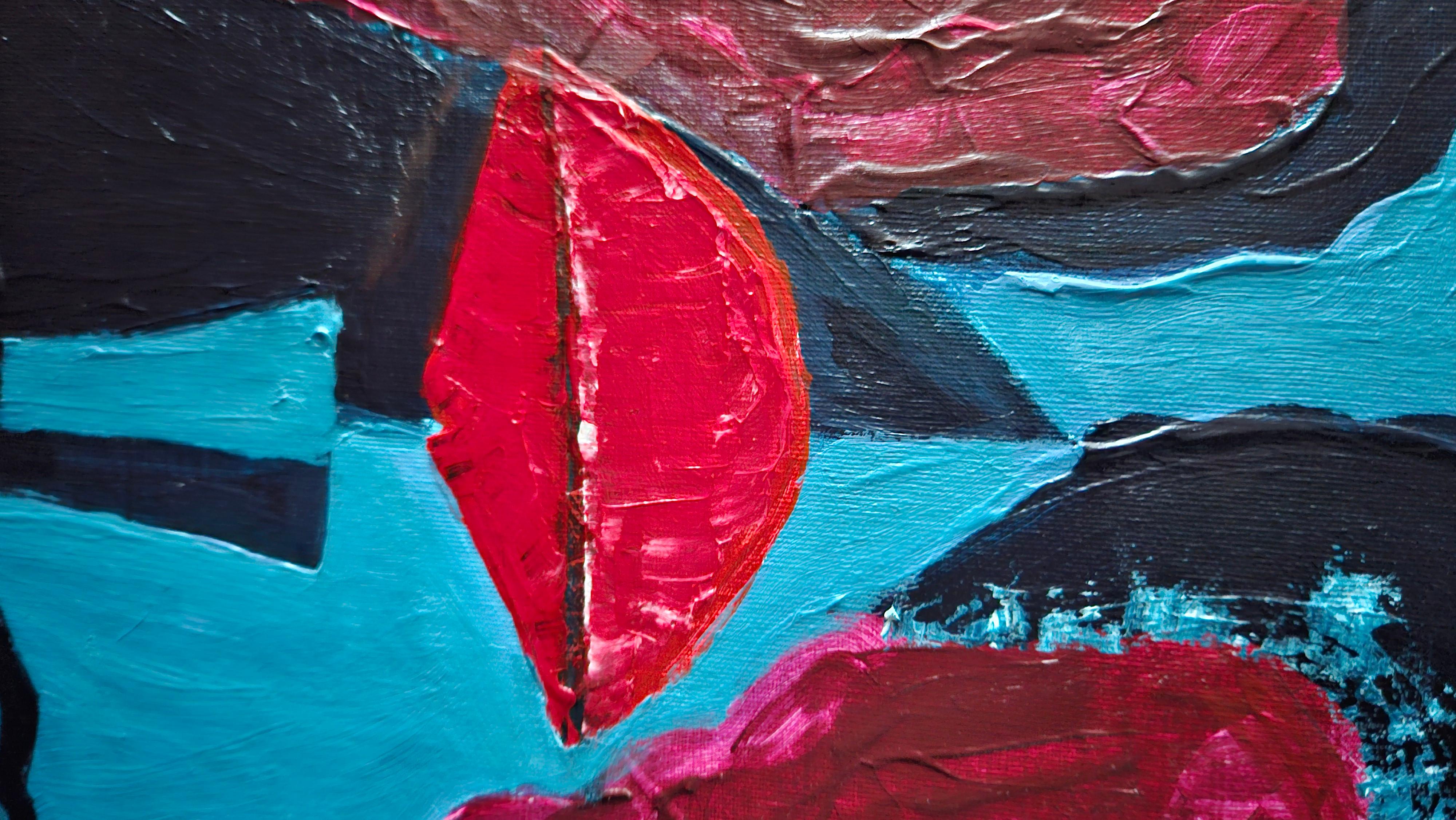 R Poch  Elle  pittura acrilica originale 1