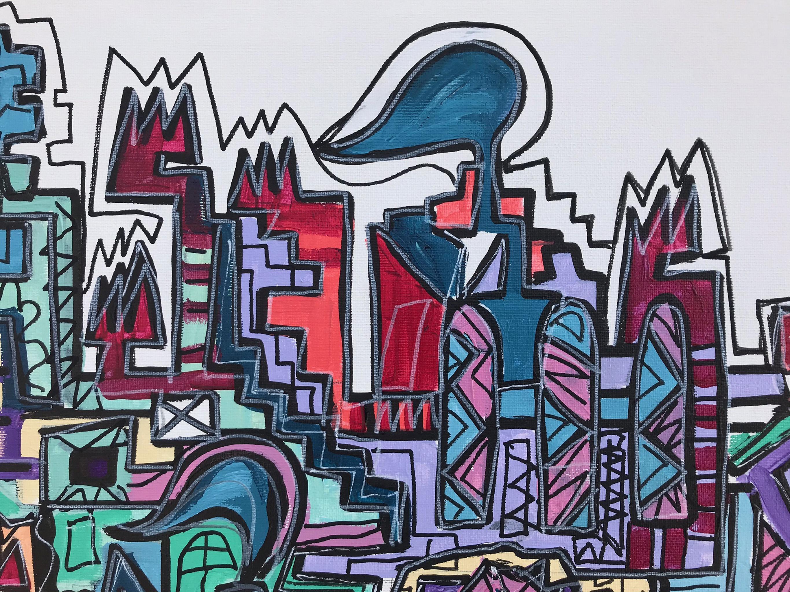 R. Poch   Usine 10.  peinture acrylique originale - Expressionnisme abstrait Painting par Ramon Poch