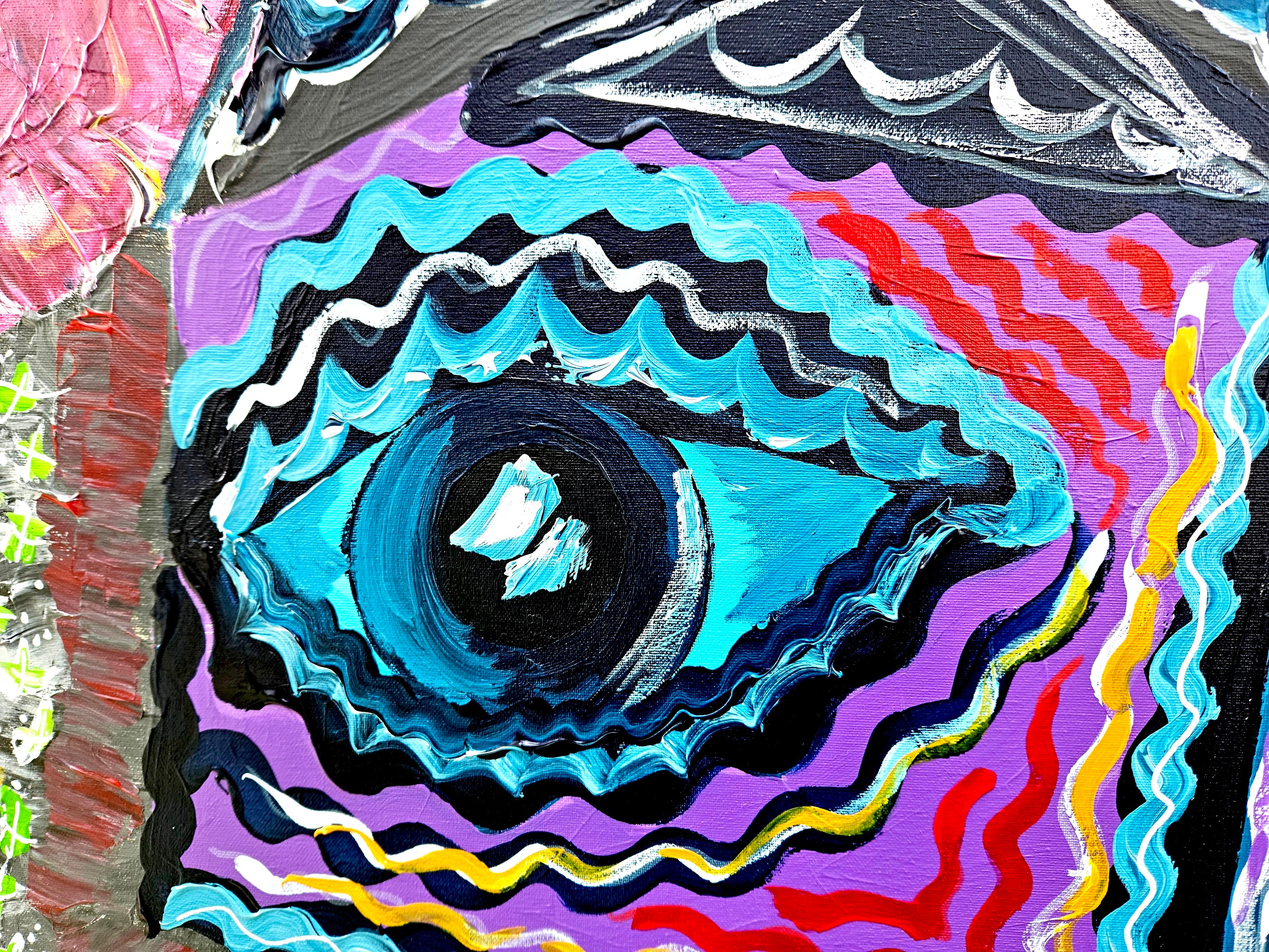 R. Poch   Federika   pittura acrilica - Abstract Painting Viola di Ramon Poch