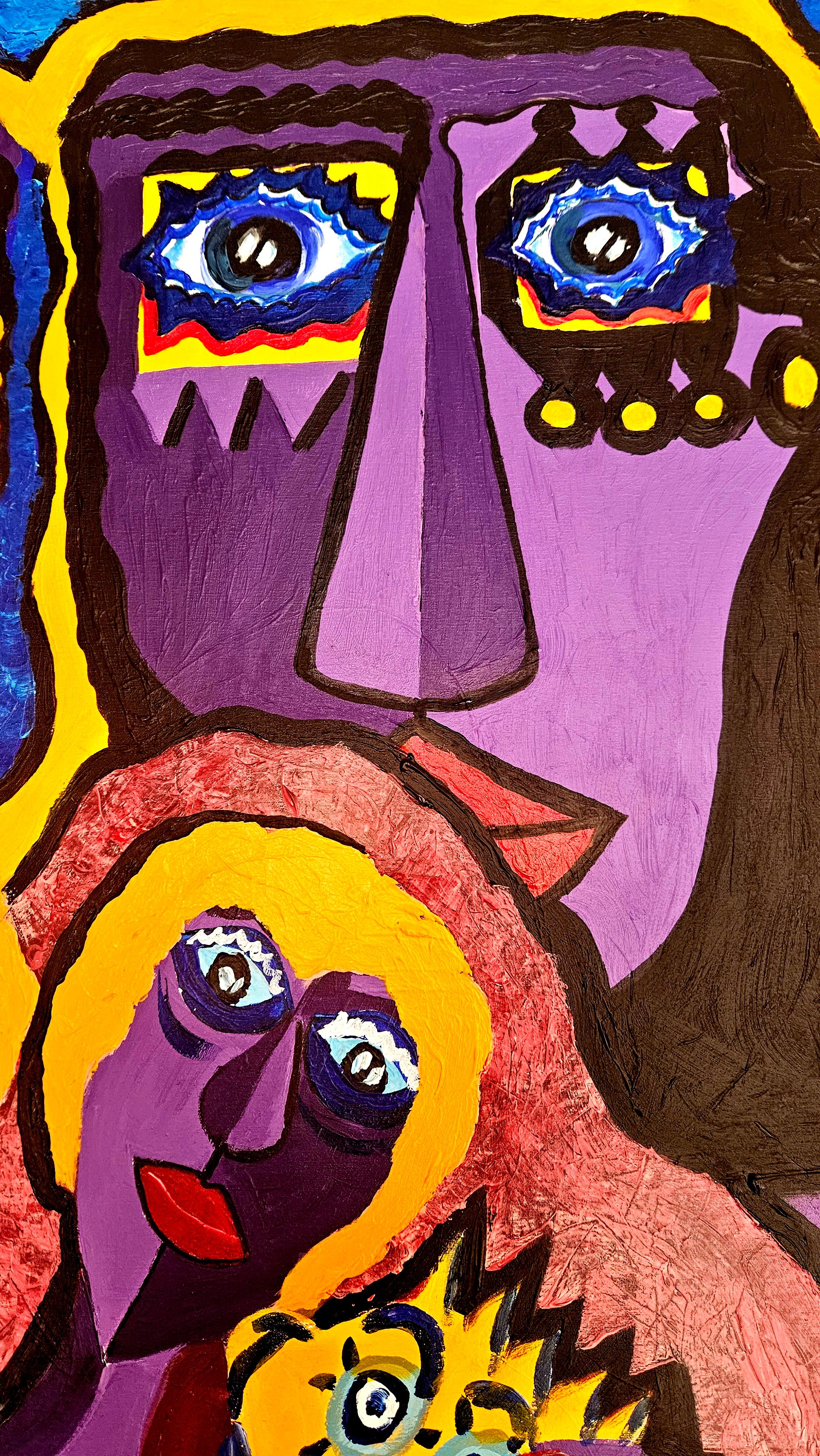 R. Poch. Gemelos  peinture acrylique originale en vente 1