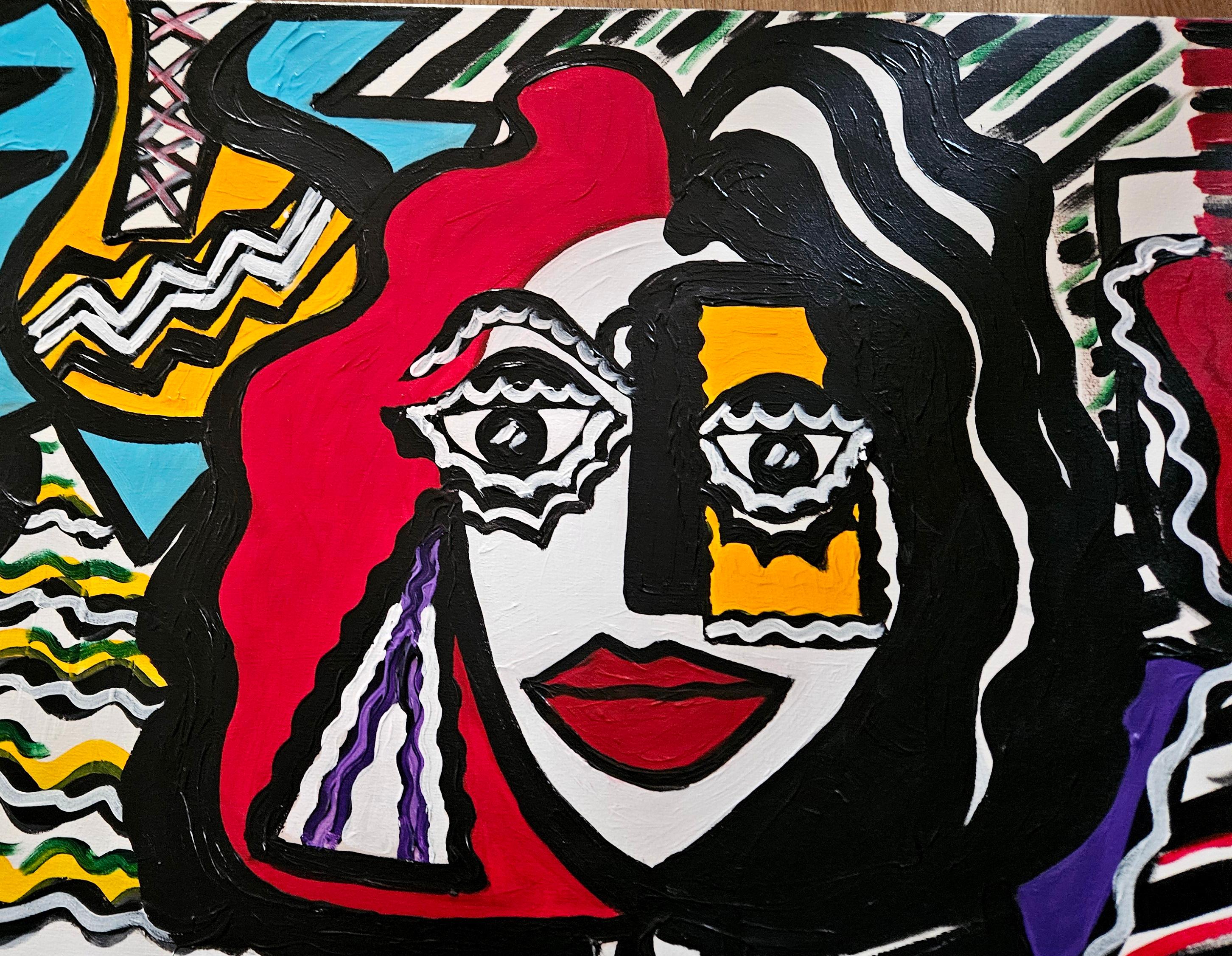 R. Poch  Gitarre    Original-Acrylgemälde im Angebot 2