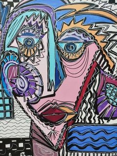 R. Poch   Hermanos  original acrylic painting
