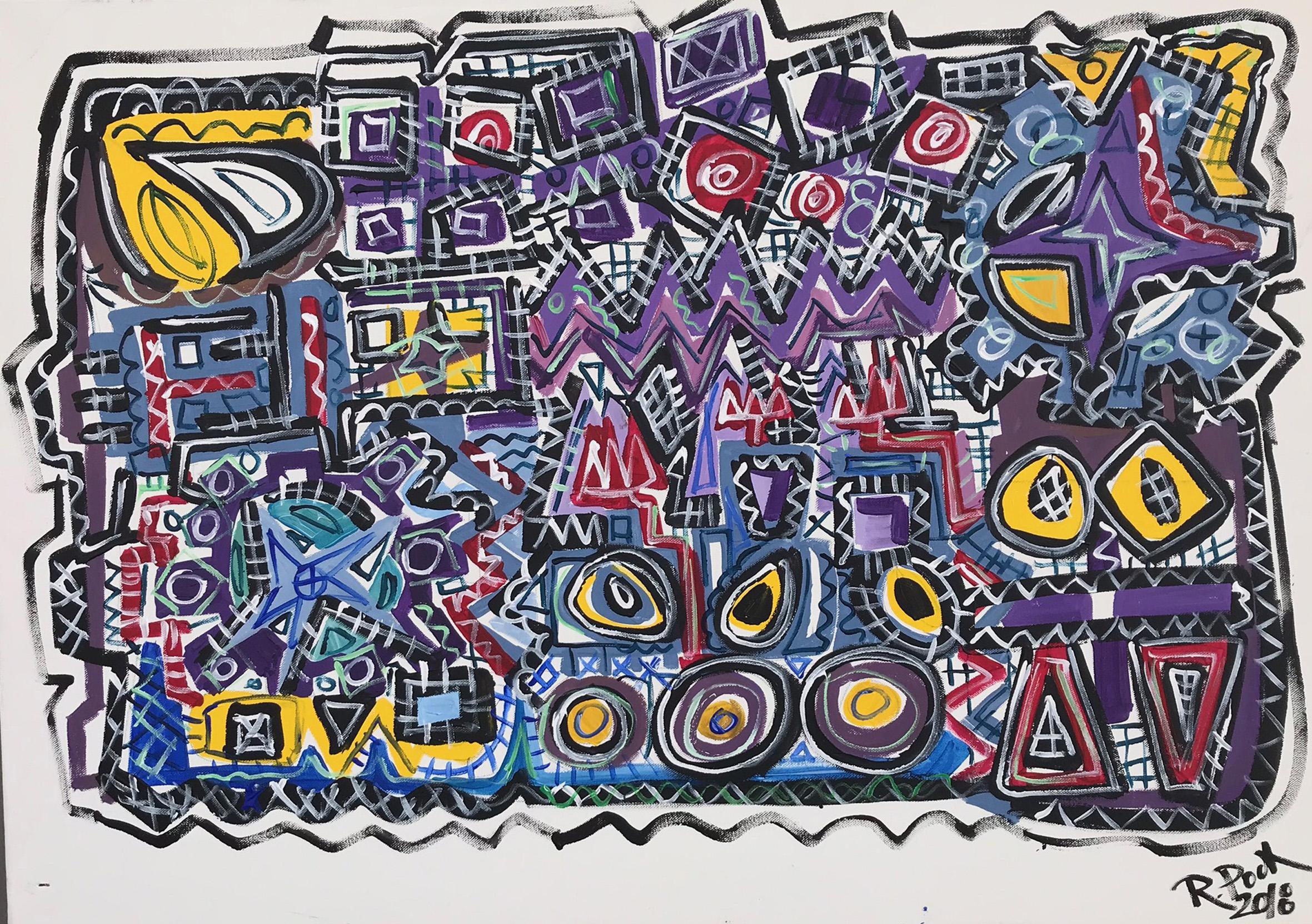 Ramon Poch Abstract Painting - R. Poch Labyrinth 30 Laberinto  acrylic painting