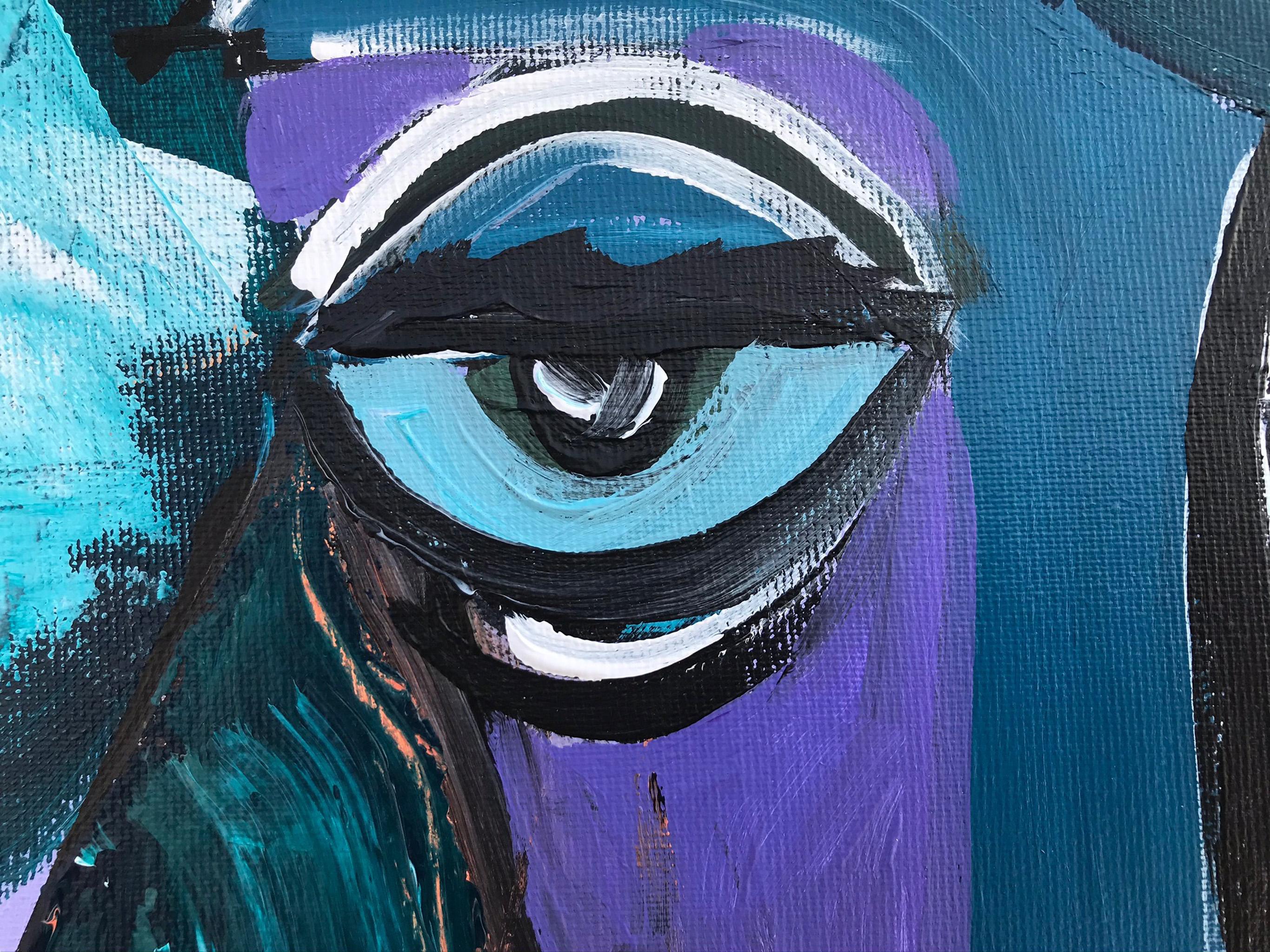 R. Poch  Señoras moradas  Lila  pintura acrílica - Painting Expresionista de Ramon Poch