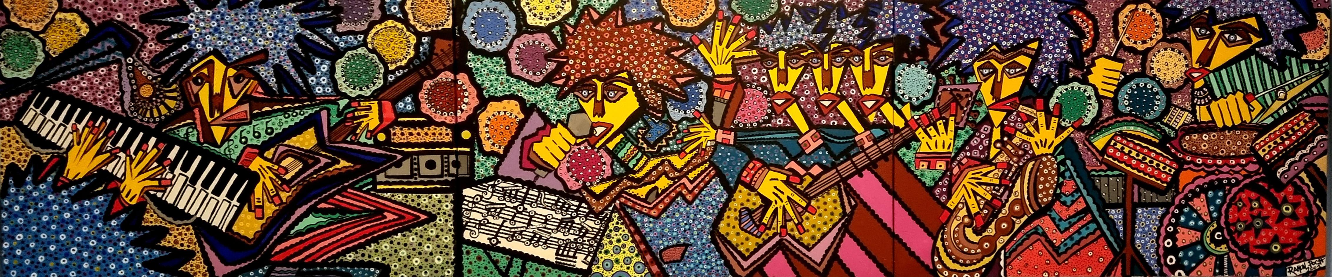 Ramon Poch Abstract Painting - R. Poch   Rock  acrylic painting