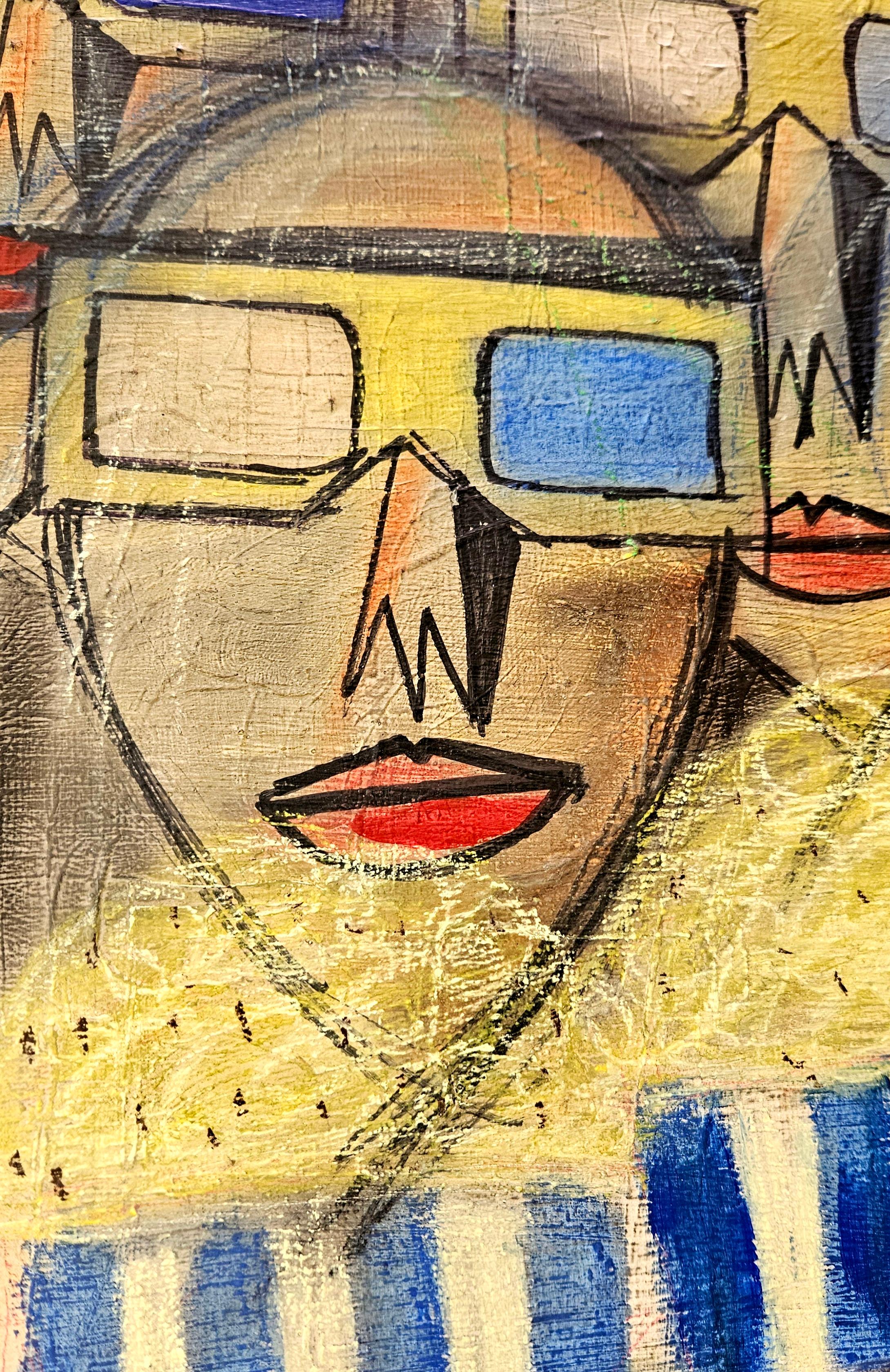 R. Poch  Sesion continua original acrylic painting - Abstract Expressionist Painting by Ramon Poch