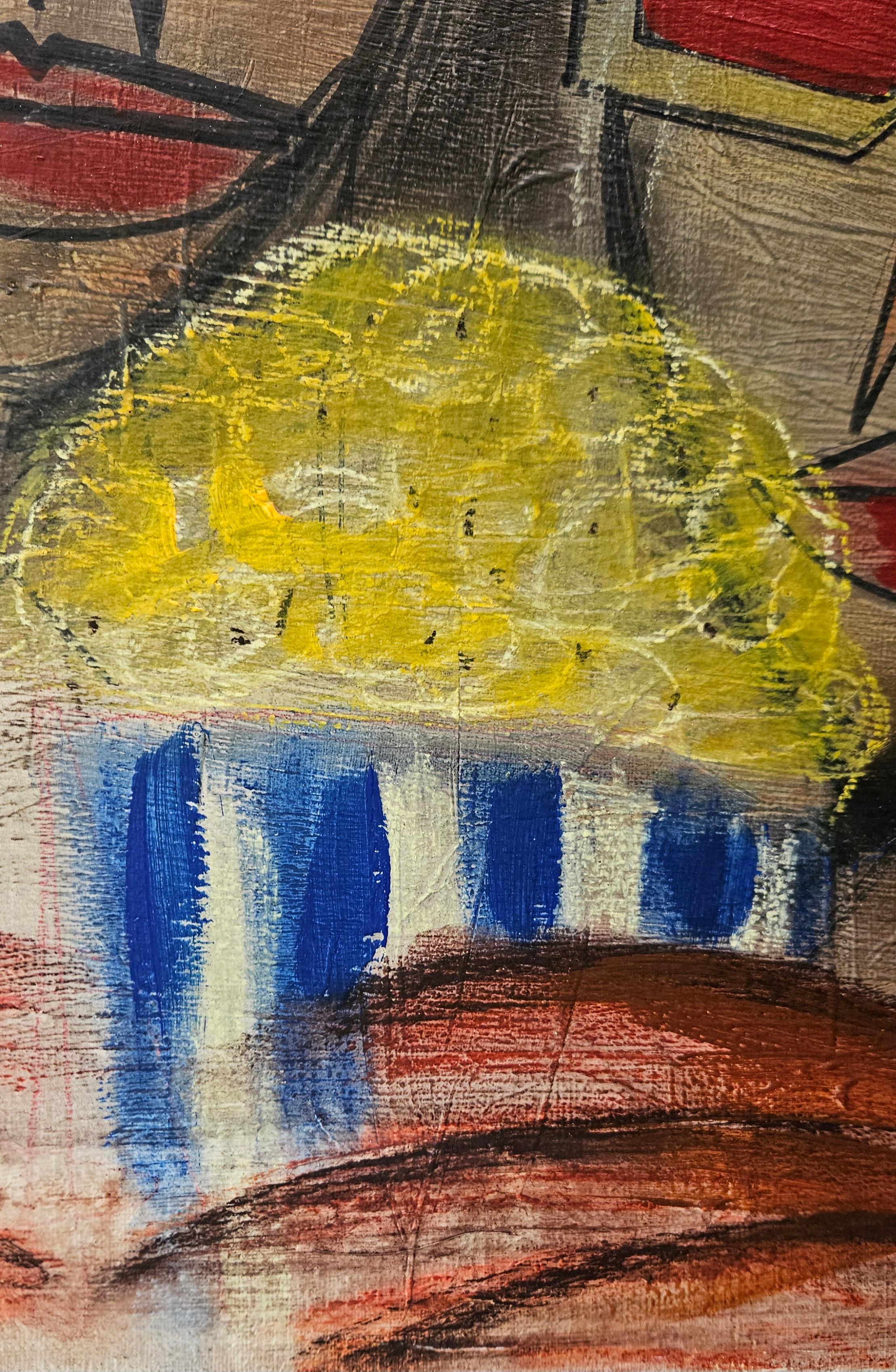 R. Poch  Sesion continua original acrylic painting - Brown Abstract Painting by Ramon Poch