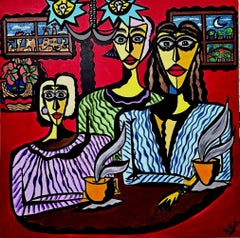 R. Poch Tertulia 148 peinture acrylique originale